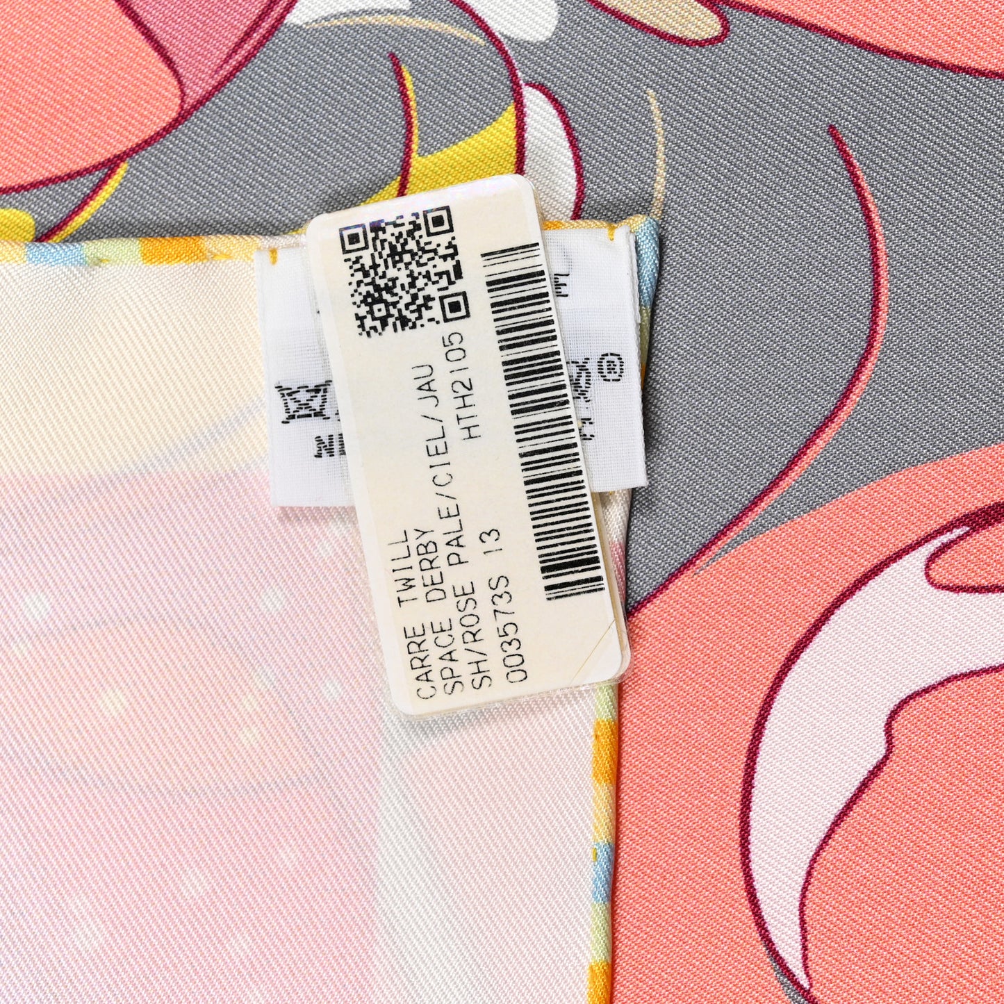 Silk Space Derby Scarf 90 Rose Pale Ciel Jaune