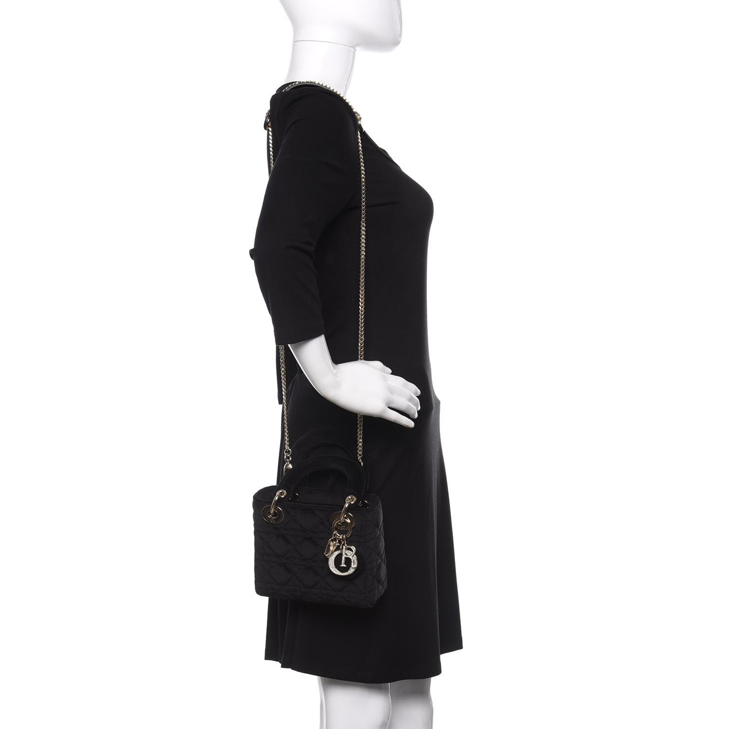 Velvet Mini Lady Dior Black