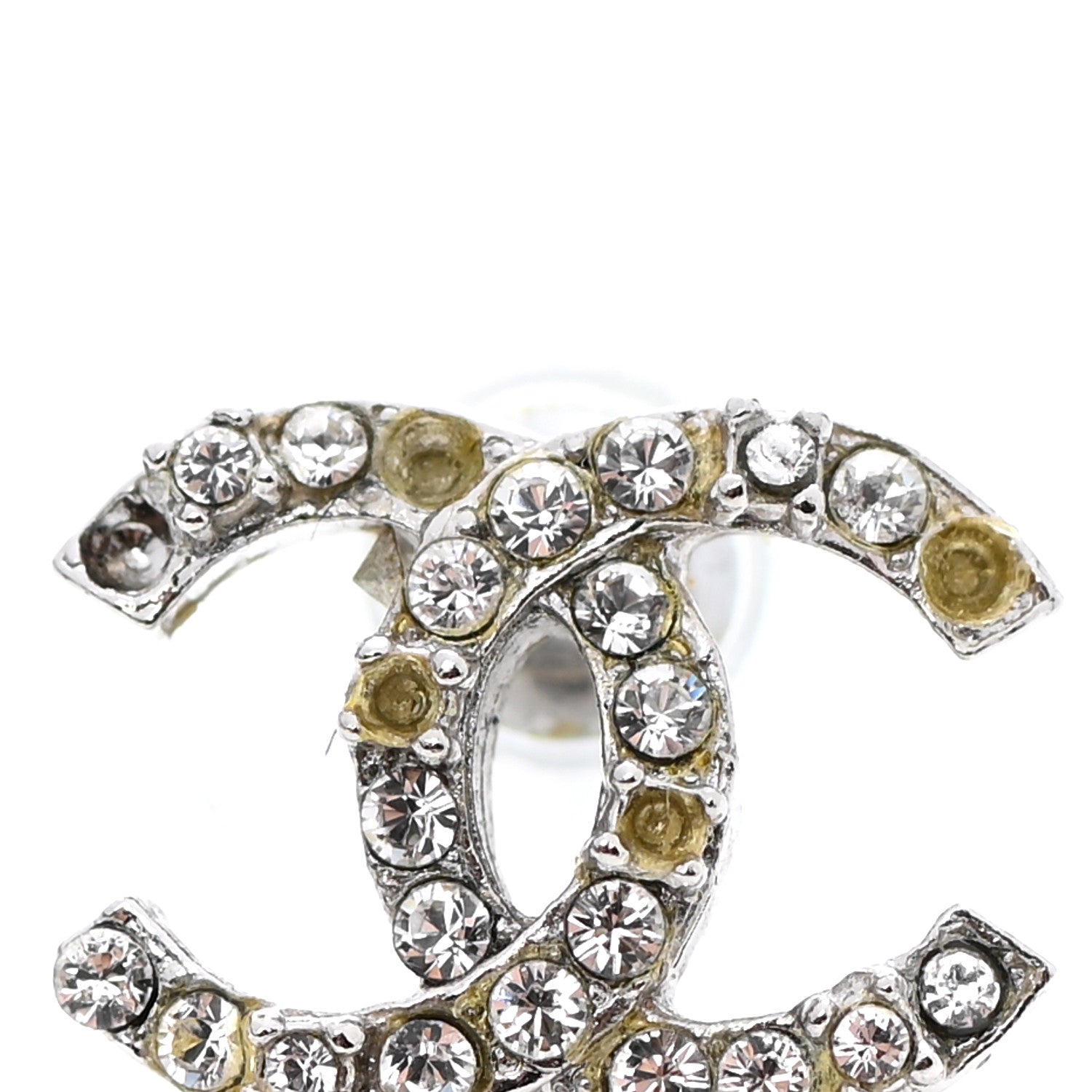 Chanel Crystal CC Earrings Silver 6 of 7