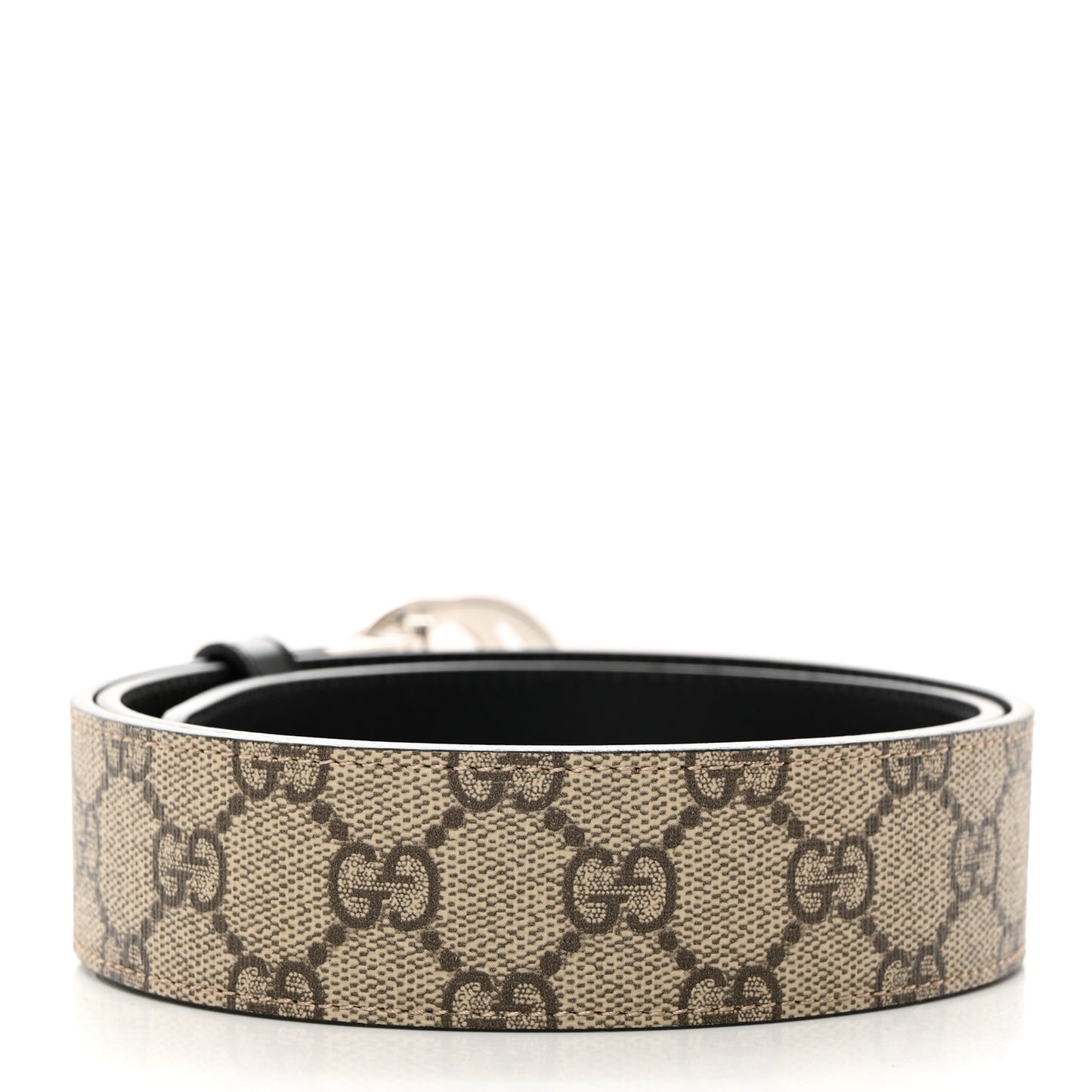 GG Supreme Monogram Selleria Interlocking G 37mm Belt 85 34 85 34 Beige Ebony Black