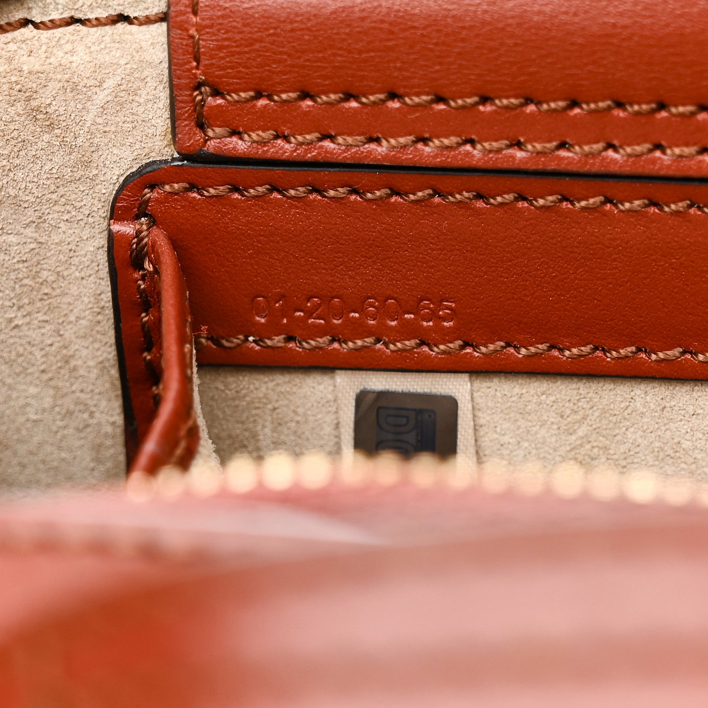 Shiny Calfskin Mini Vanity C Bag Sepia Brown