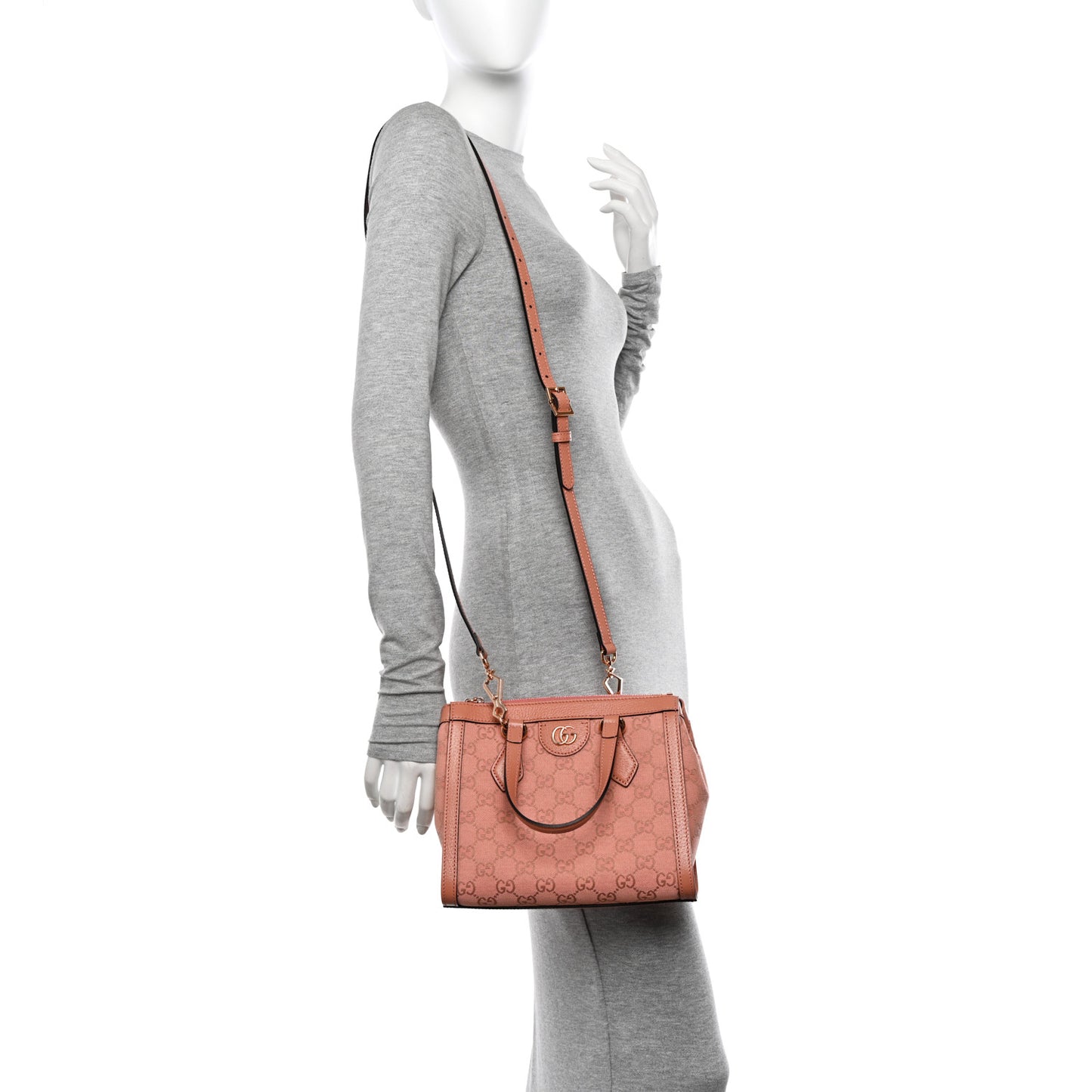 GG Supreme Monogram Small Ophidia Tote Bag Pink
