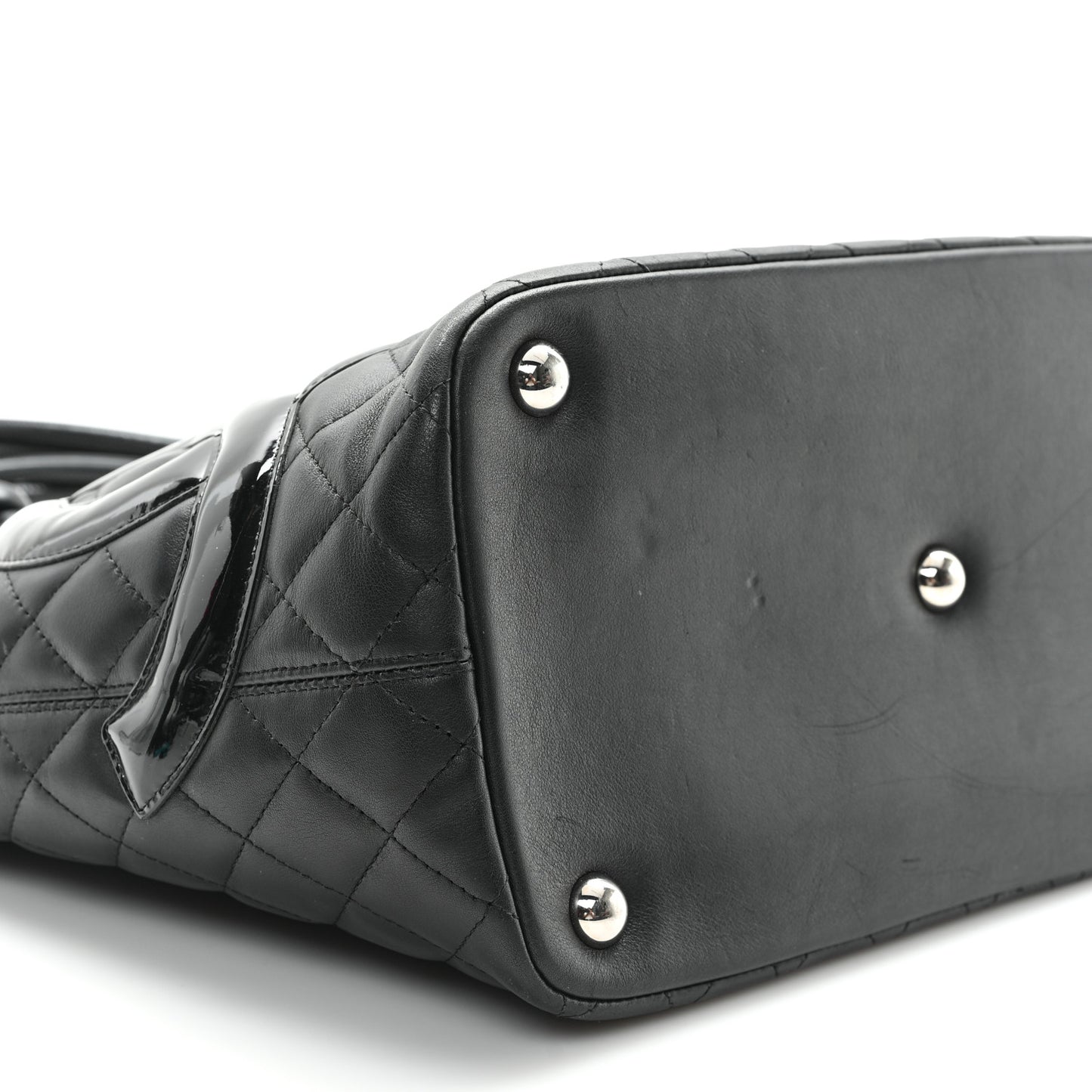 Calfskin Quilted Large Cambon Tote Black