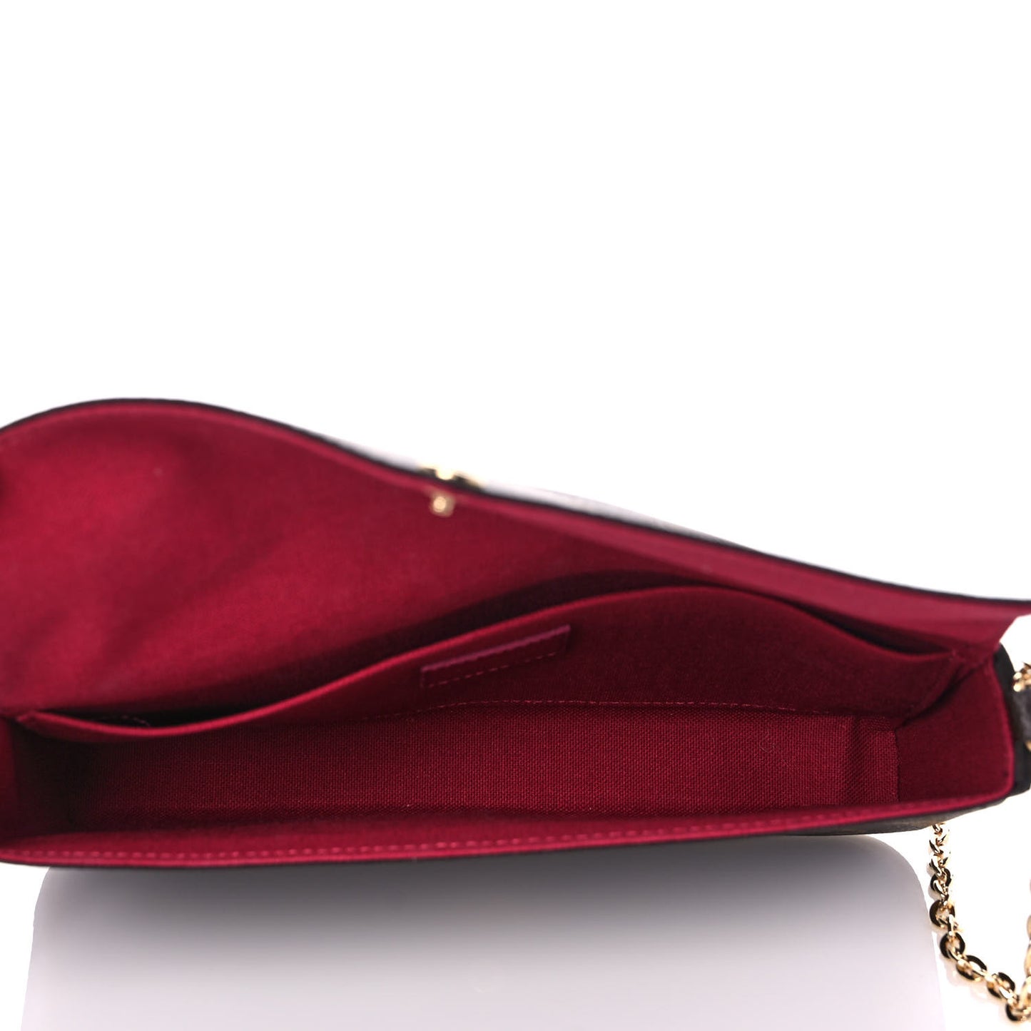 Monogram Pochette Felicie Chain Wallet Fuchsia