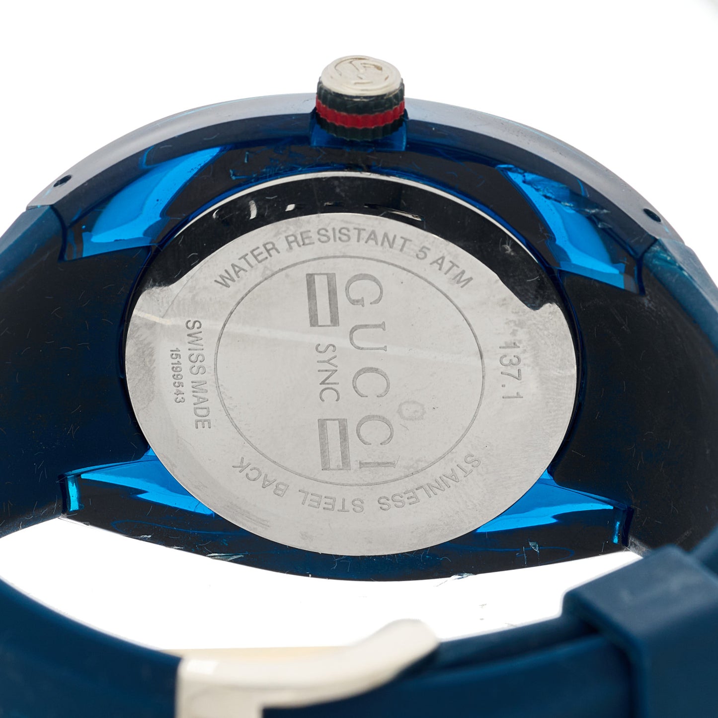 Stainless Steel Rubber 46mm Sync Web Quartz Watch Blue