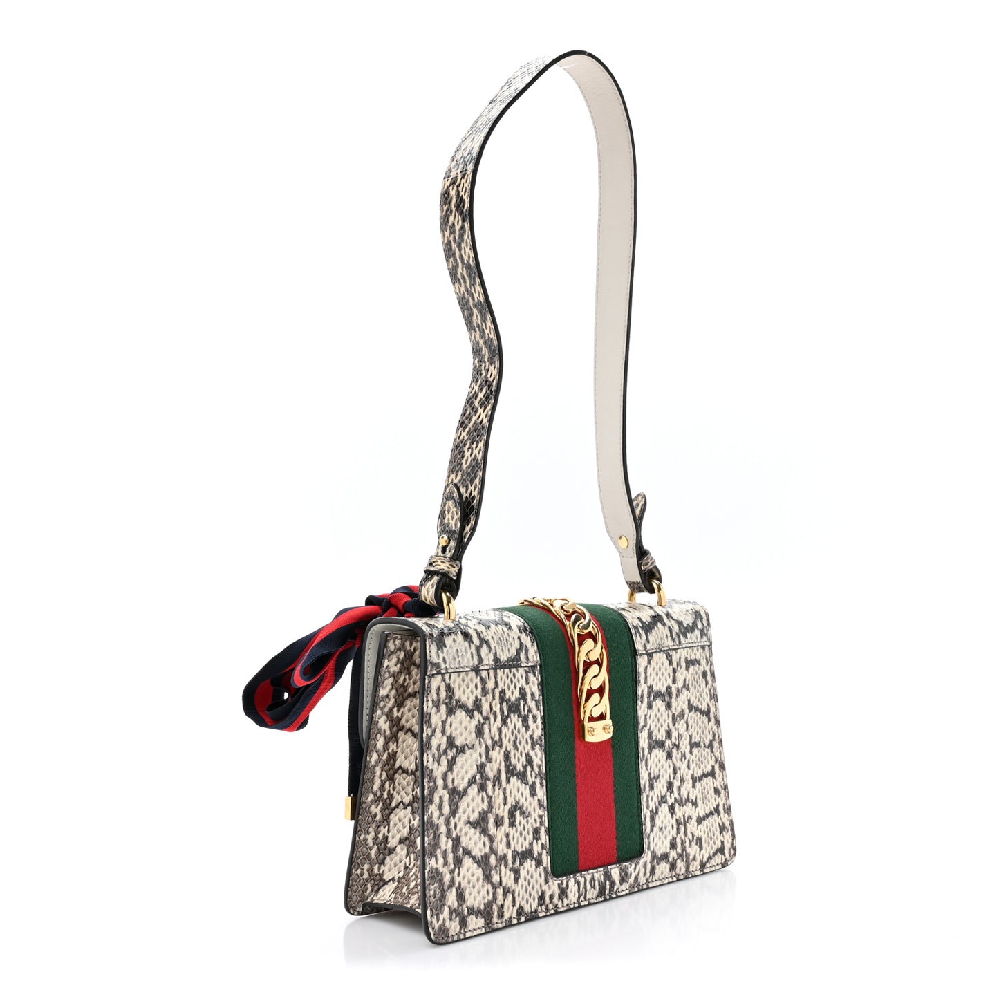Snakeskin Small Sylvie Shoulder Bag Roccia