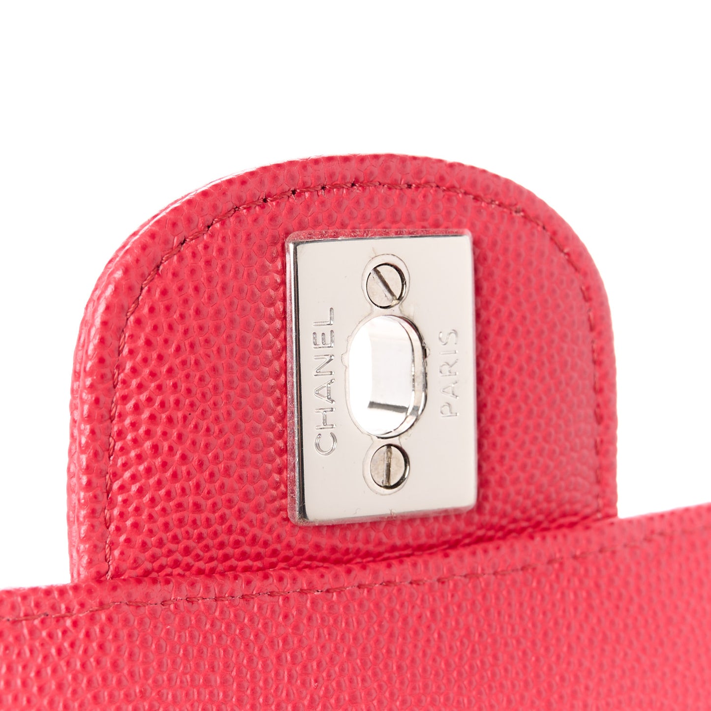 Caviar Quilted Mini Rectangular Flap Dark Pink