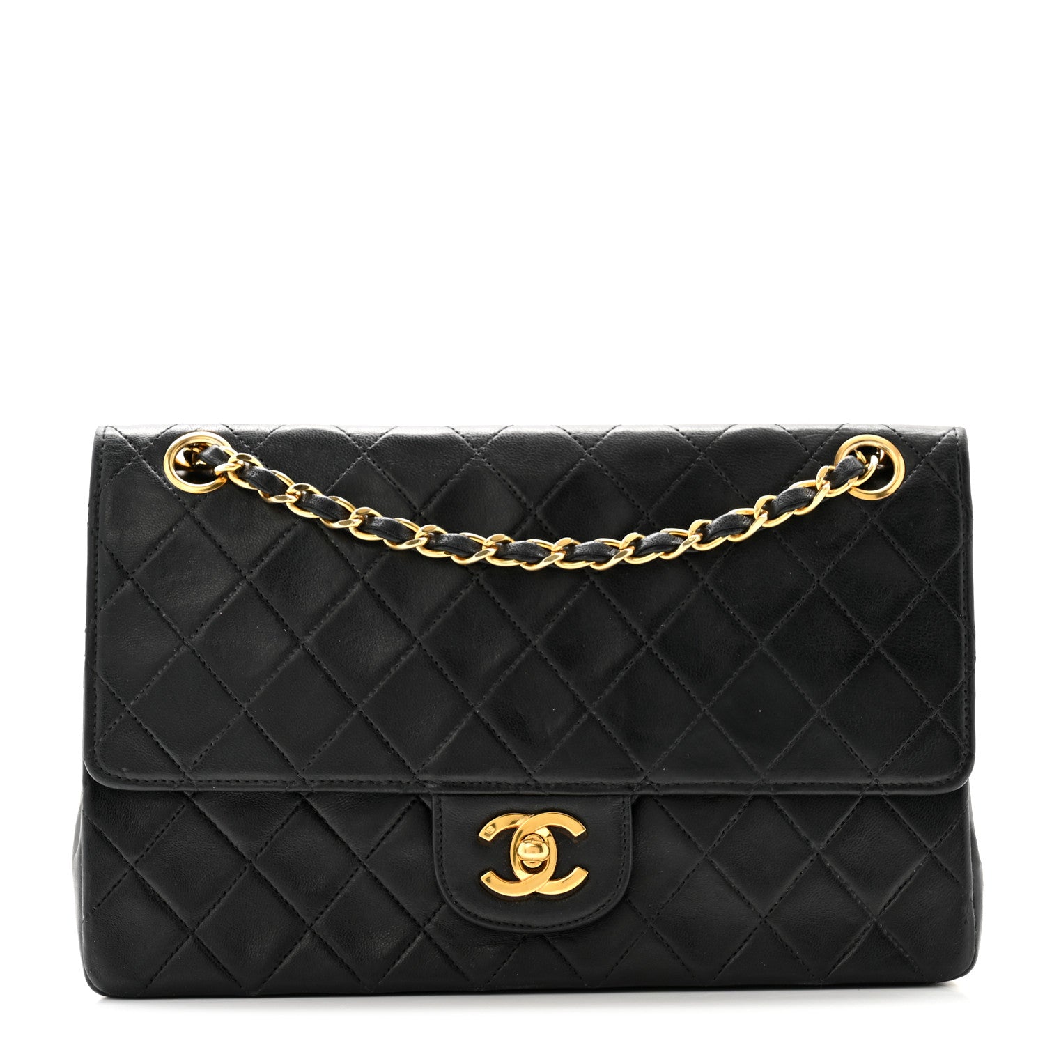 Chanel Lambskin Quilted Medium Double Flap Black 1 of 13