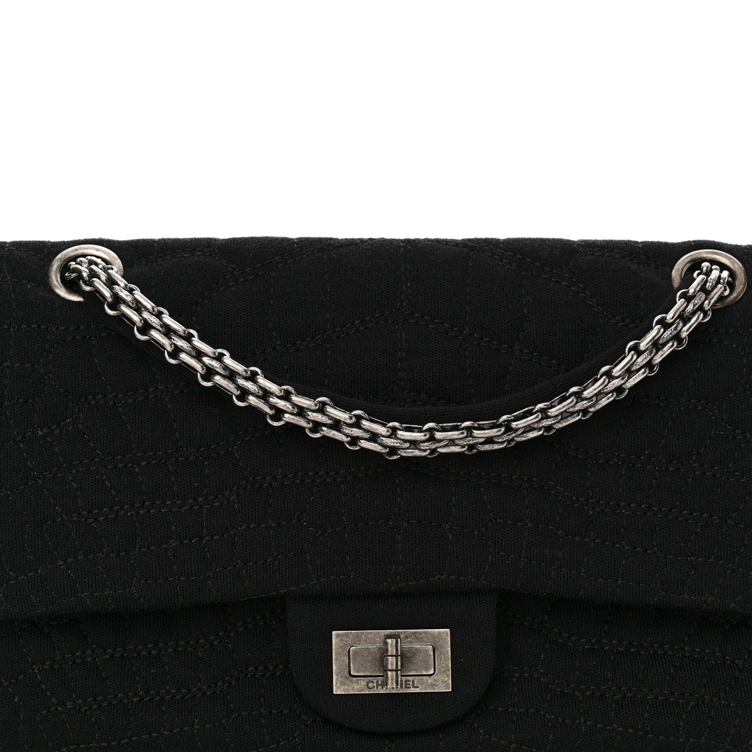 Chanel Jersey Coco's Croc 2.55 Reissue 225 Flap Black 7 of 10
