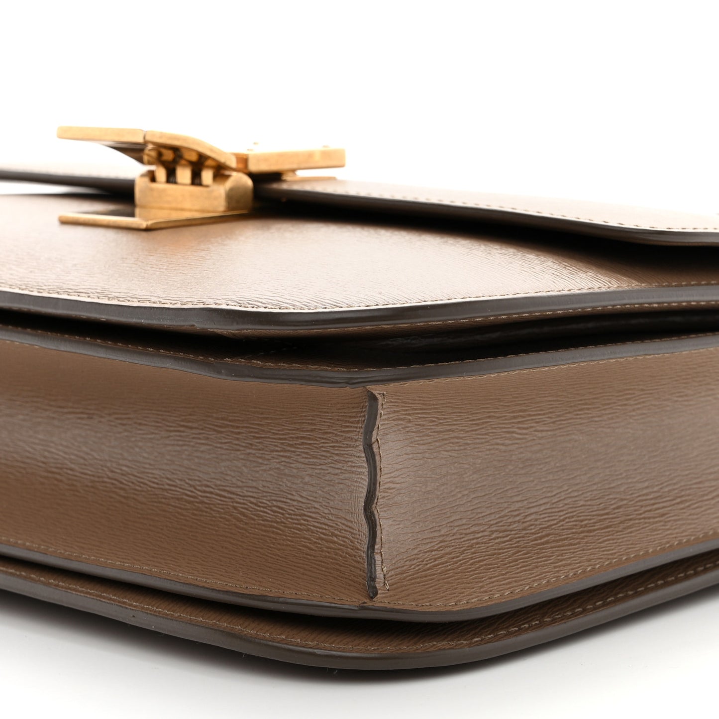 Liege Calfskin Medium Classic Box Flap Bag Taupe
