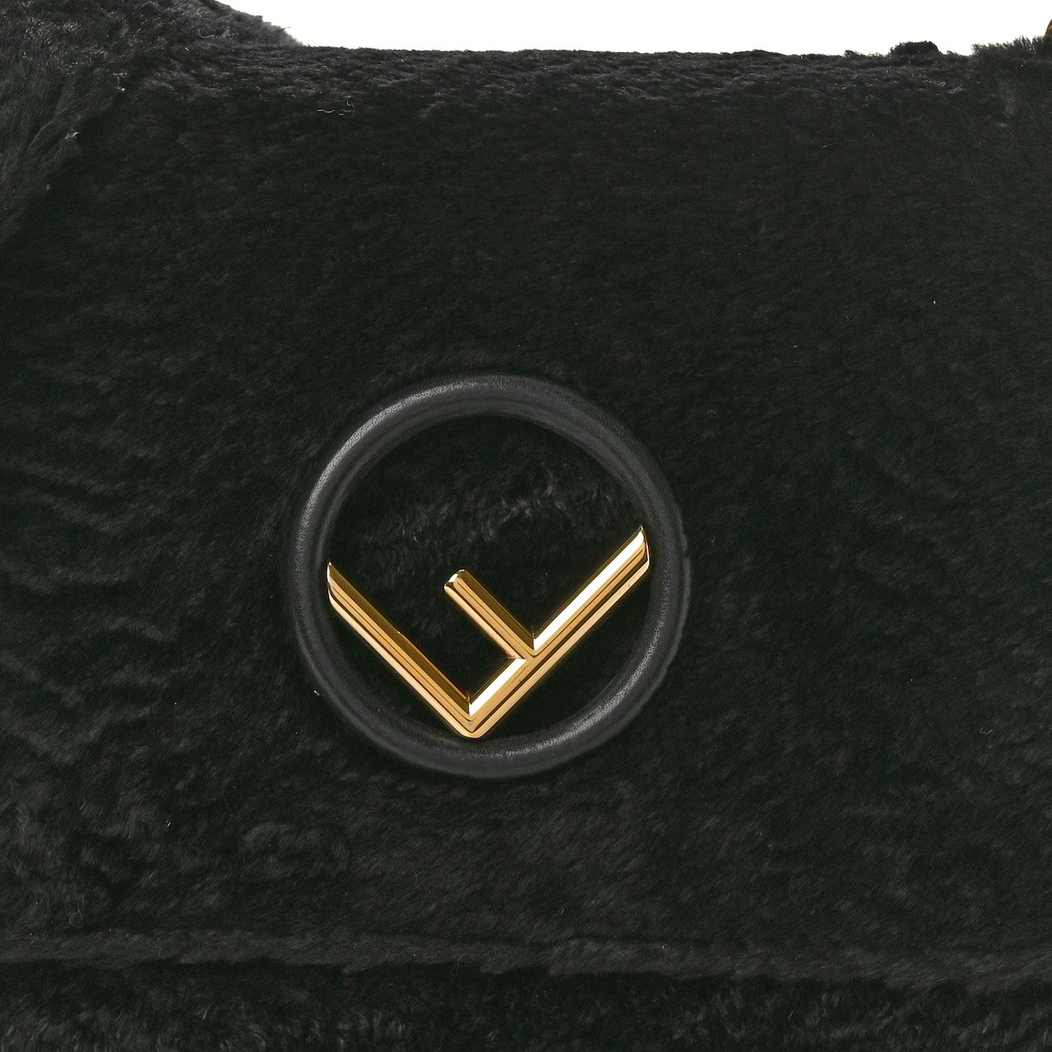 Fendi Velluto Astrakan Vitello Dolce F is Fendi Kan I Shoulder Bag Black 8 of 10