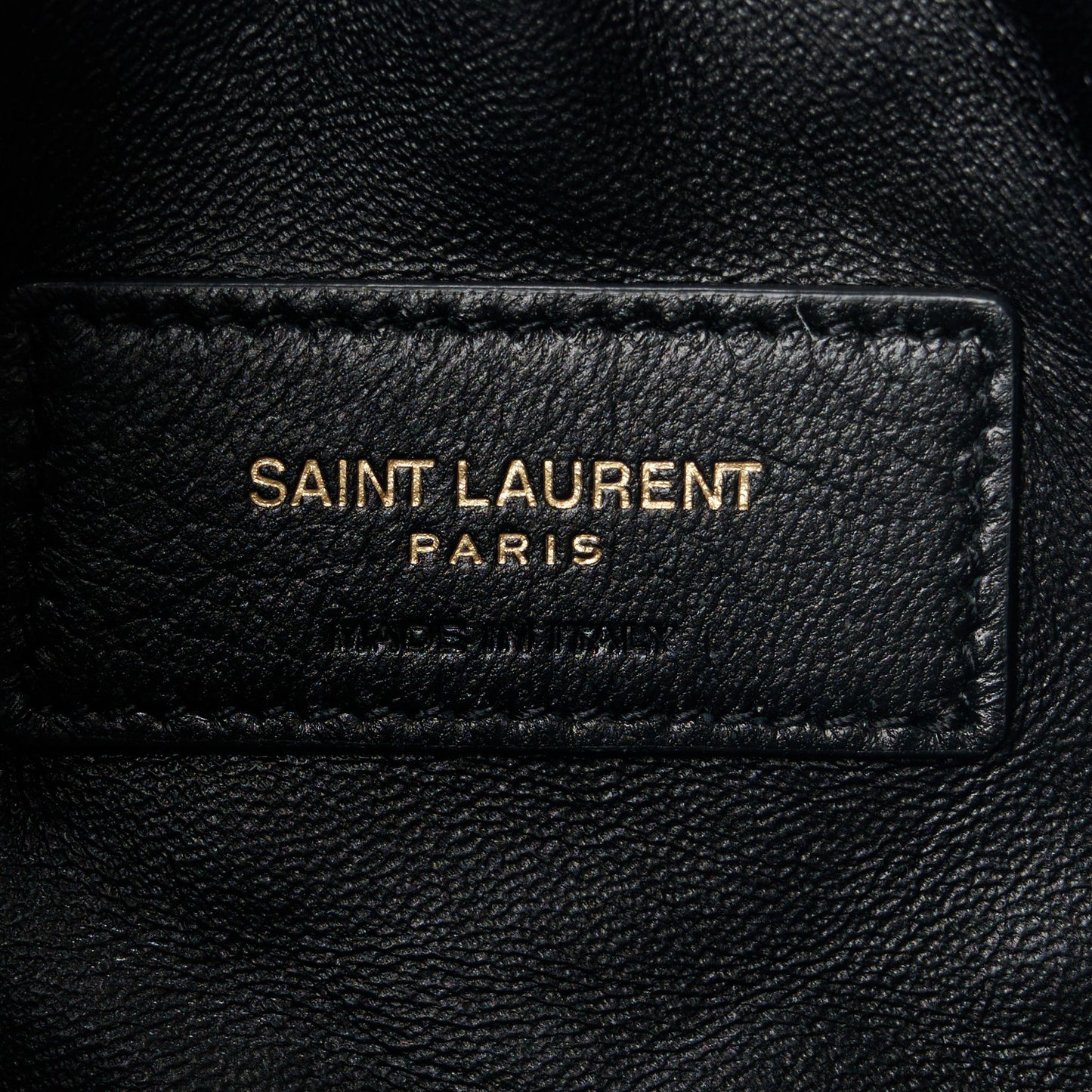 Patent Quilted Gaby Zipped Pouch Black