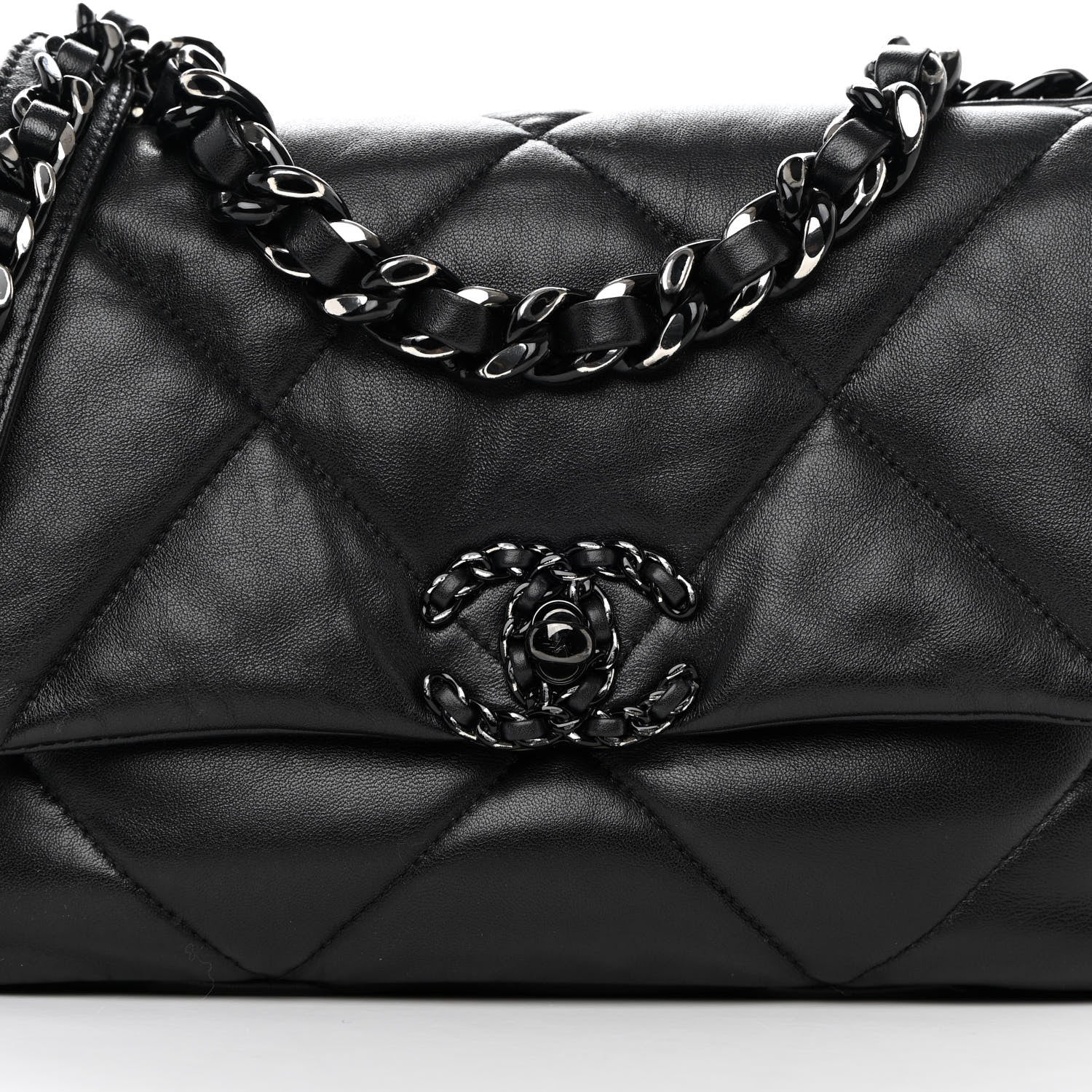 Chanel Lambskin Quilted Medium Chanel 19 Flap So Black 9 of 15