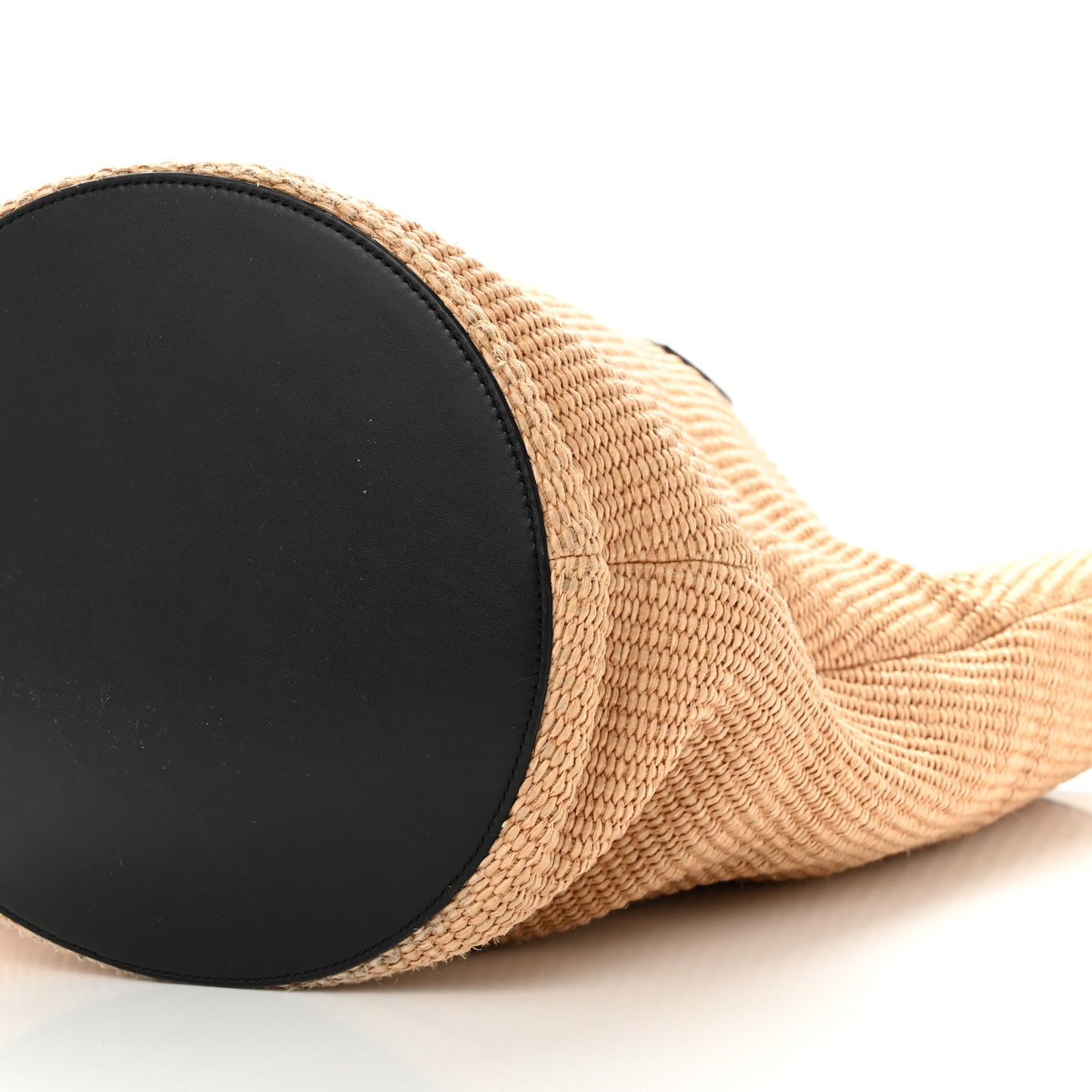 Raffia Calfskin Osa Medium Tote Natural Black