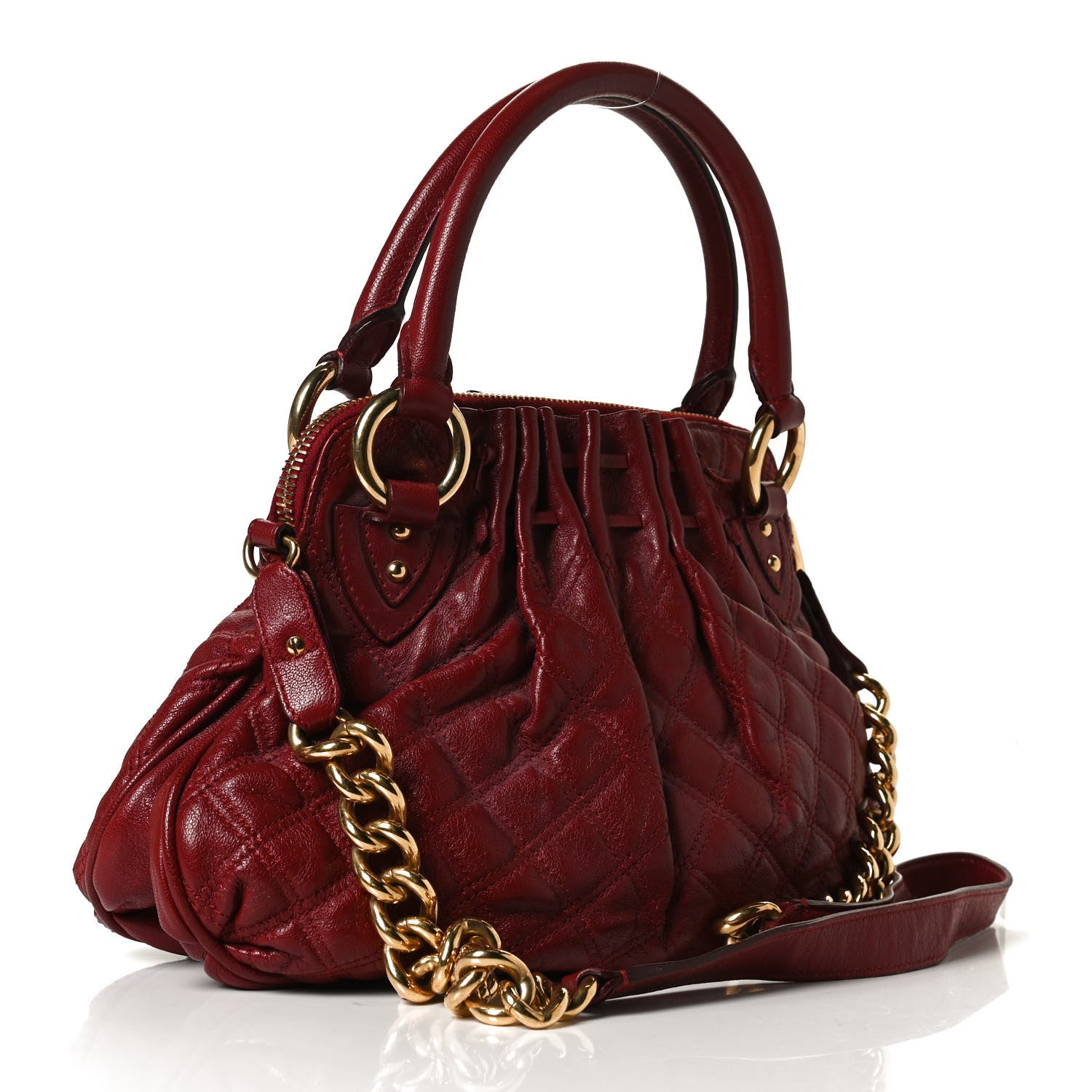 Marc Jacobs Lambskin Quilted Small Cecilia Red 3 of 11