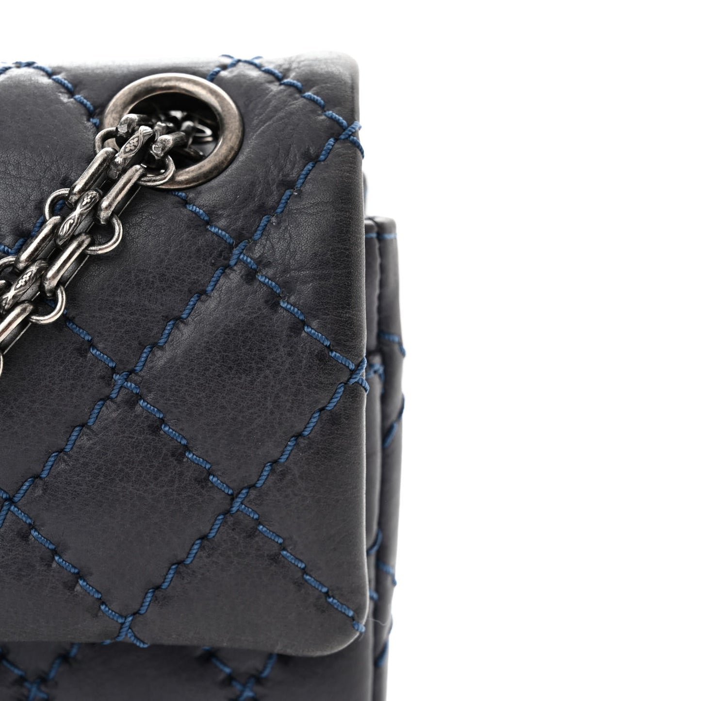 Aged Calfskin Quilted 2.55 Reissue Mini Flap Navy