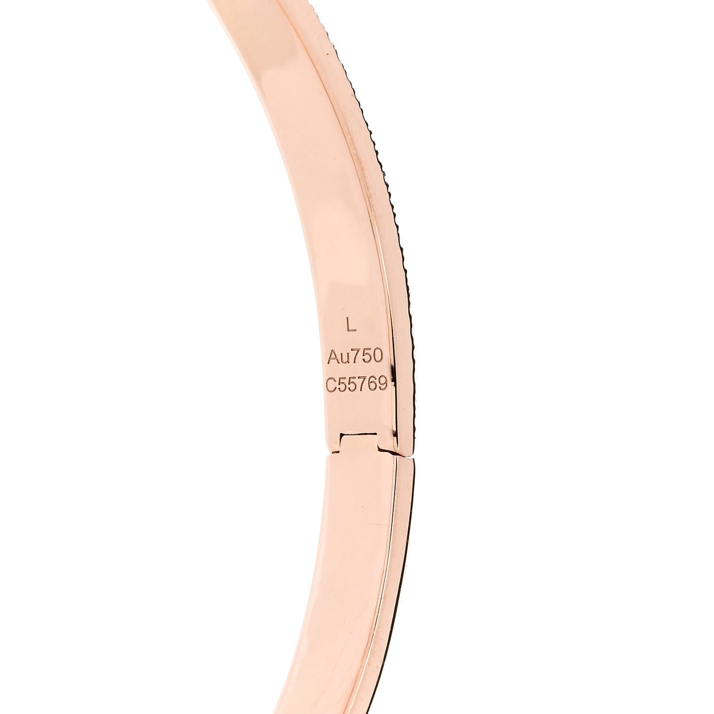 18K Rose Gold Diamond PM Move Noa Pave Bangle Bracelet L