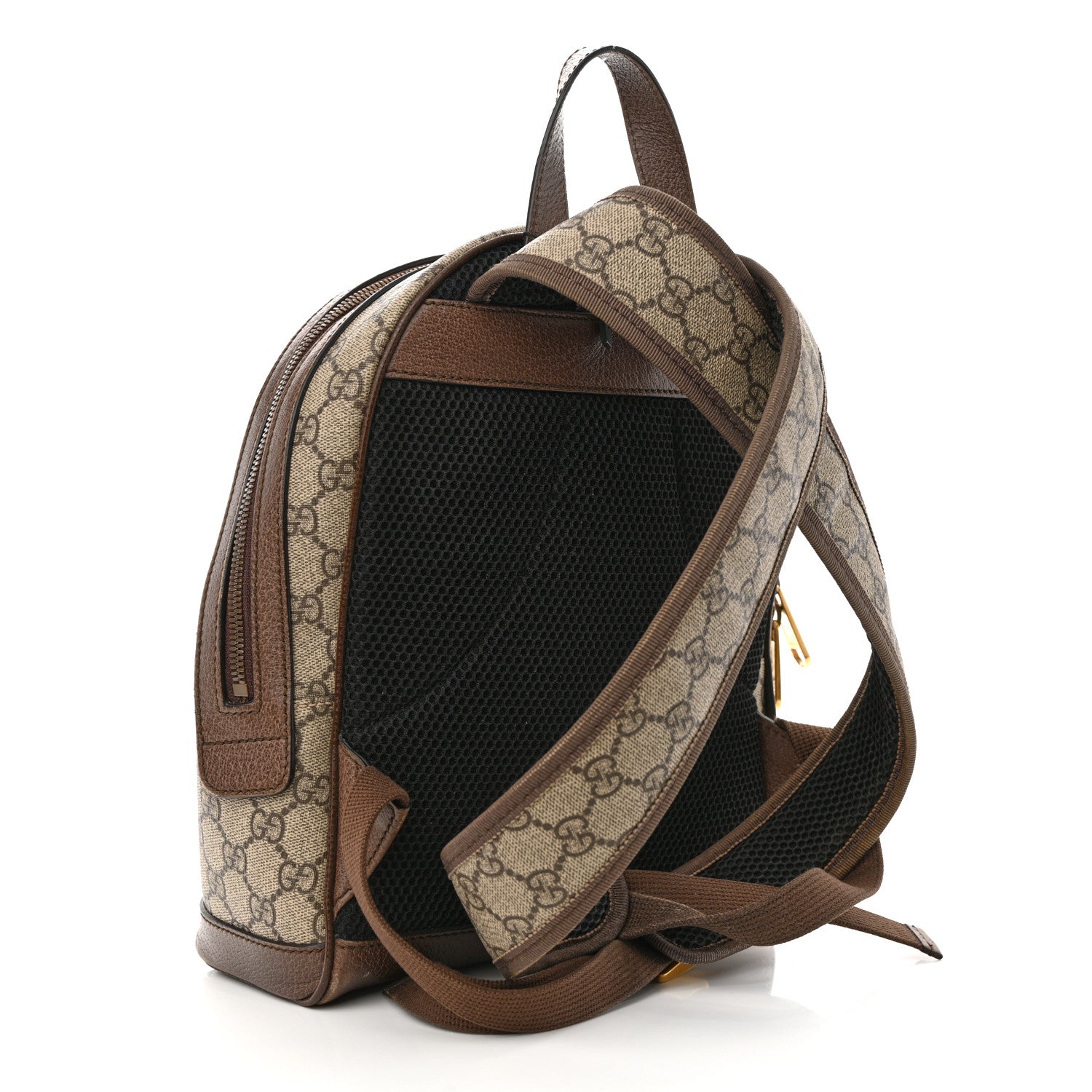 Gucci GG Supreme Monogram Calfskin Web Small Ophidia Day Backpack Beige Ebony New Acero 3 of 13