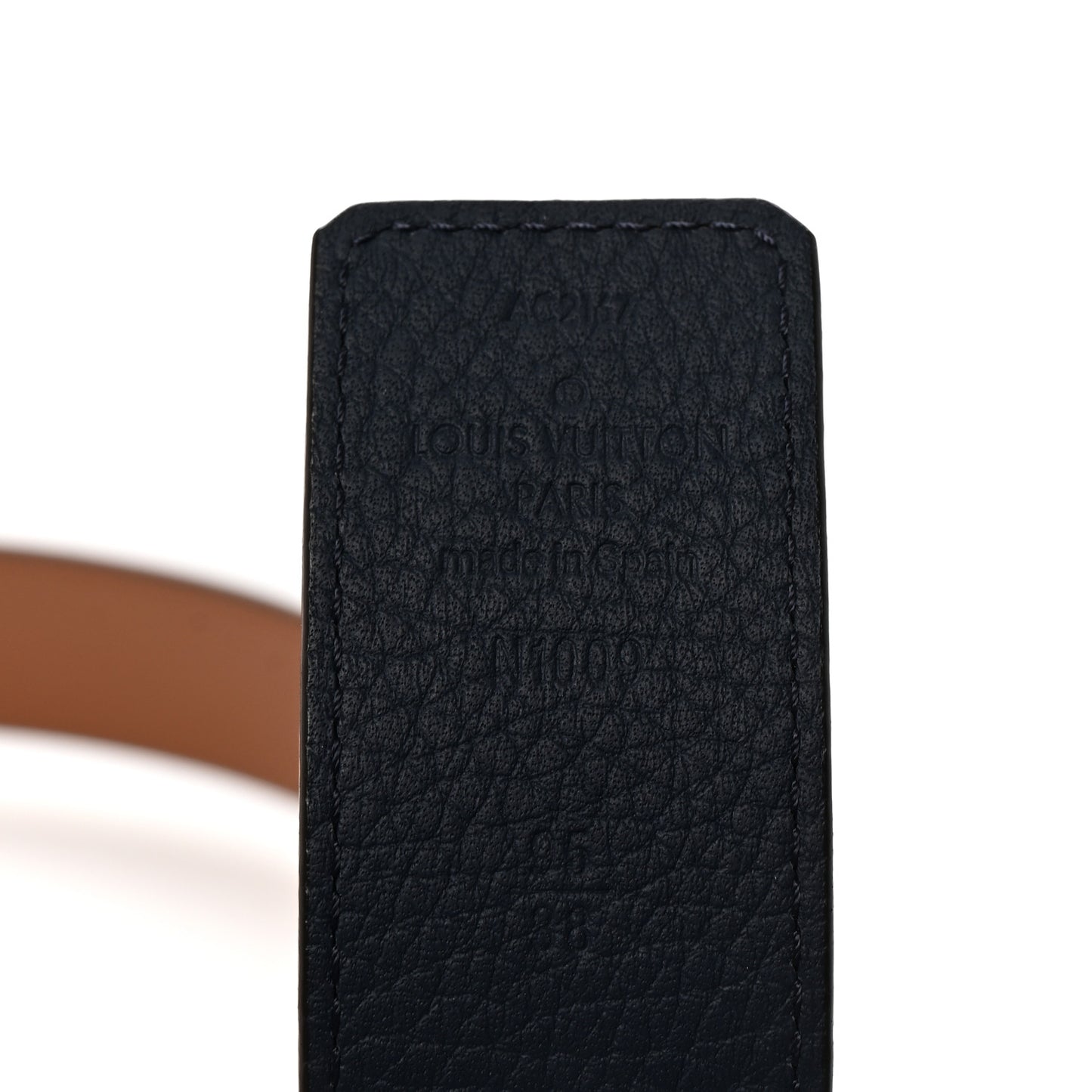 Taurillon Calfskin 30mm LV Initiales Reversible Belt 95 38 Navy Brown