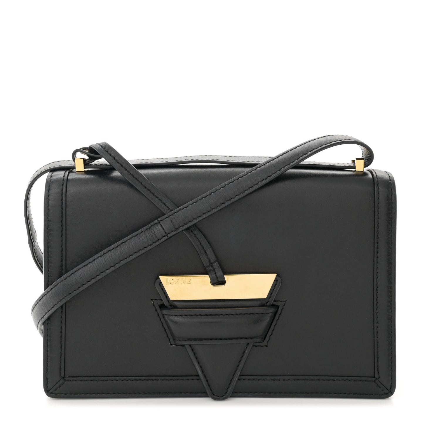 Calfskin Medium Barcelona Shoulder Bag Black