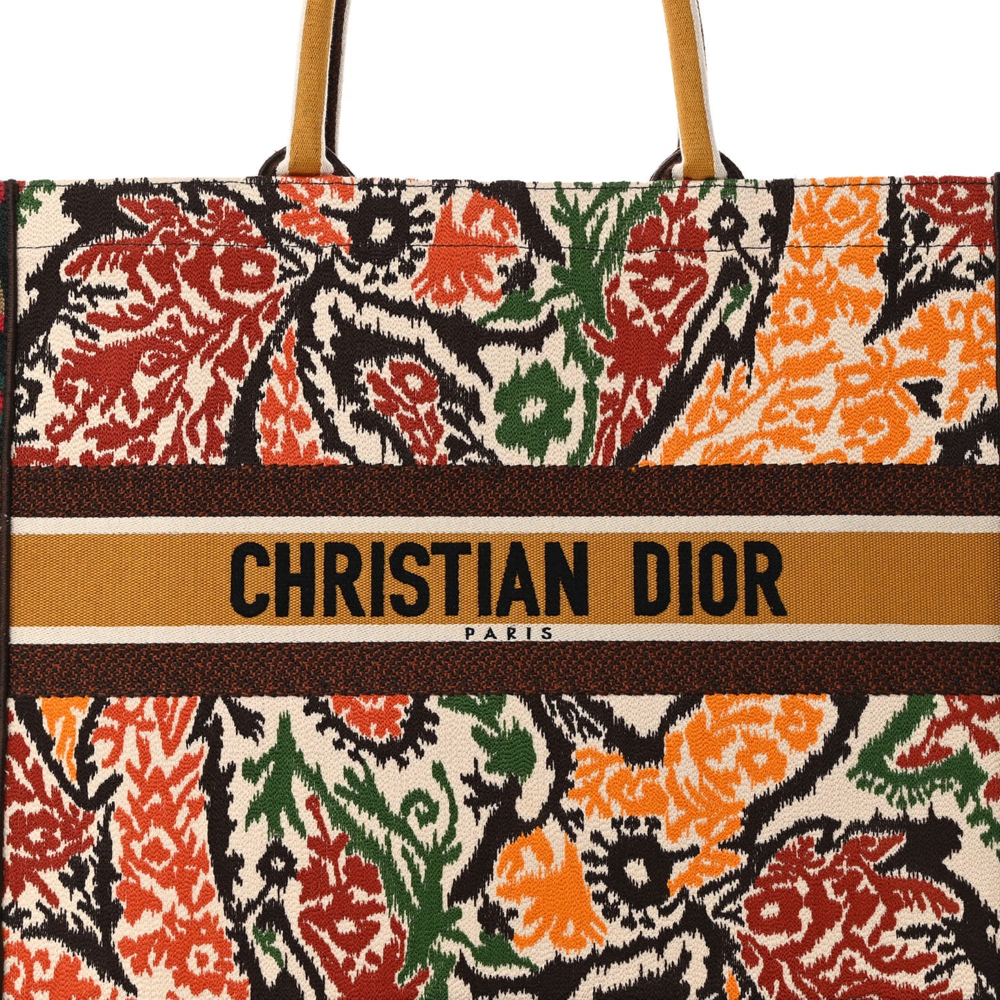 Canvas Embroidered Large Paisley Book Tote Multicolor