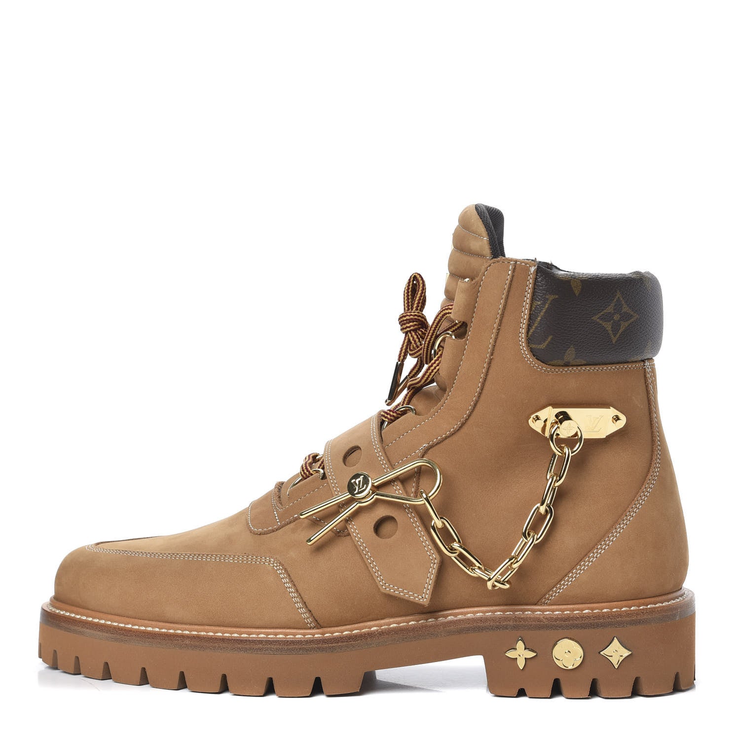 Louis Vuitton Suede Calfskin Monogram Mens Creeper Ankle Boots 8