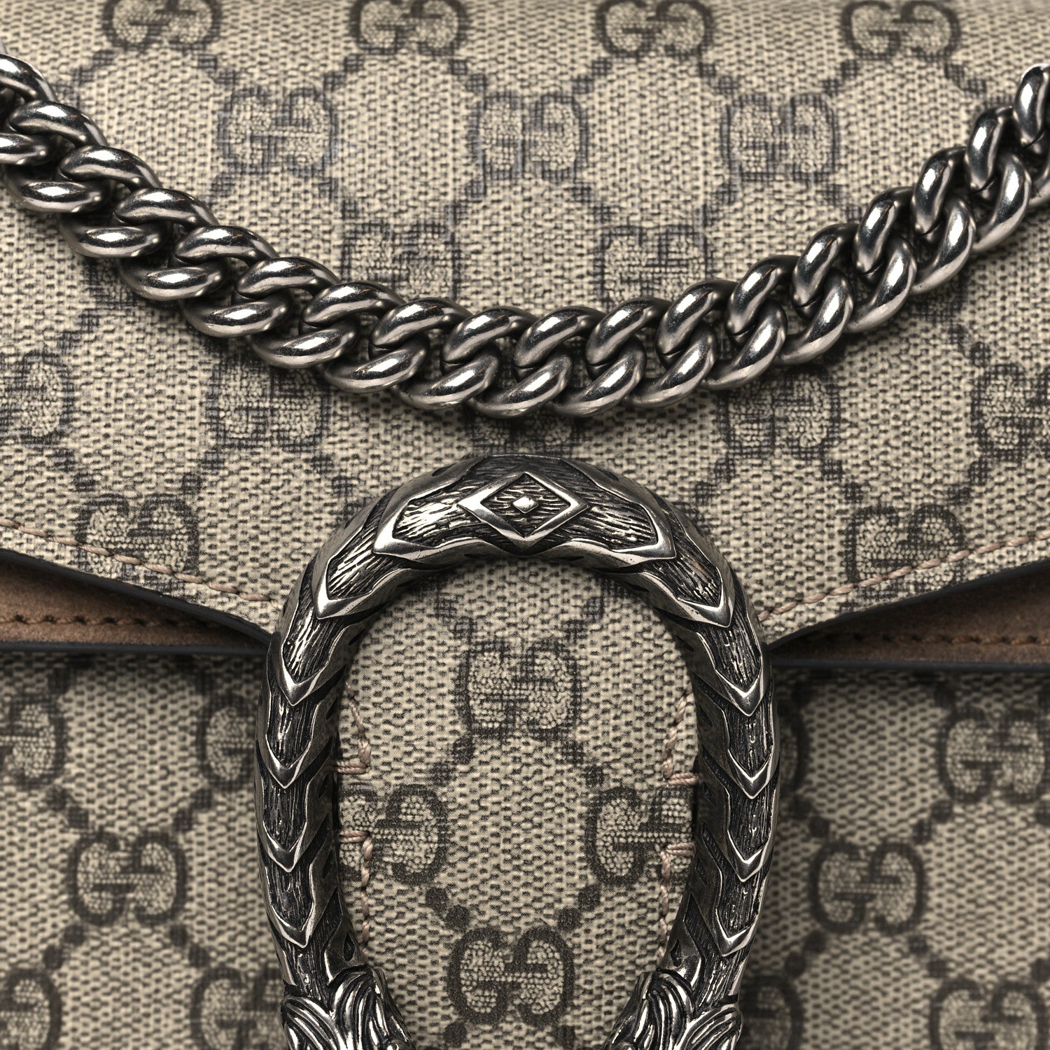 Gucci GG Supreme Monogram Small Dionysus Shoulder Bag Taupe 8 of 10