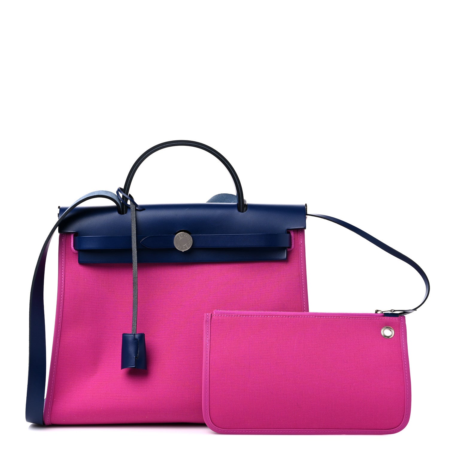 Hermes Vache Hunter Toile Herbag Zip 31 PM Magnolia Bleu Saphir 1 of 14