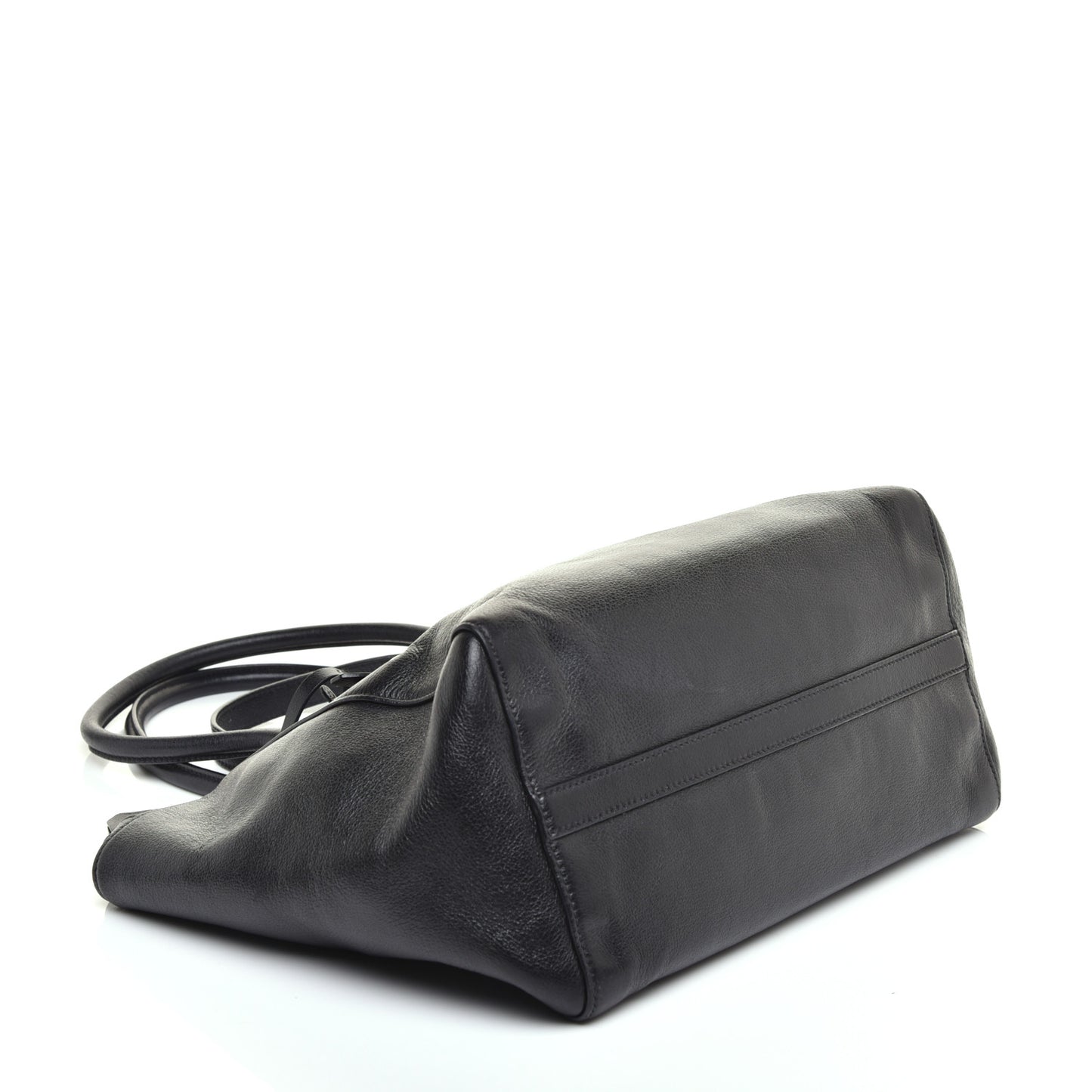 Glace Calfskin Shopping Tote Black