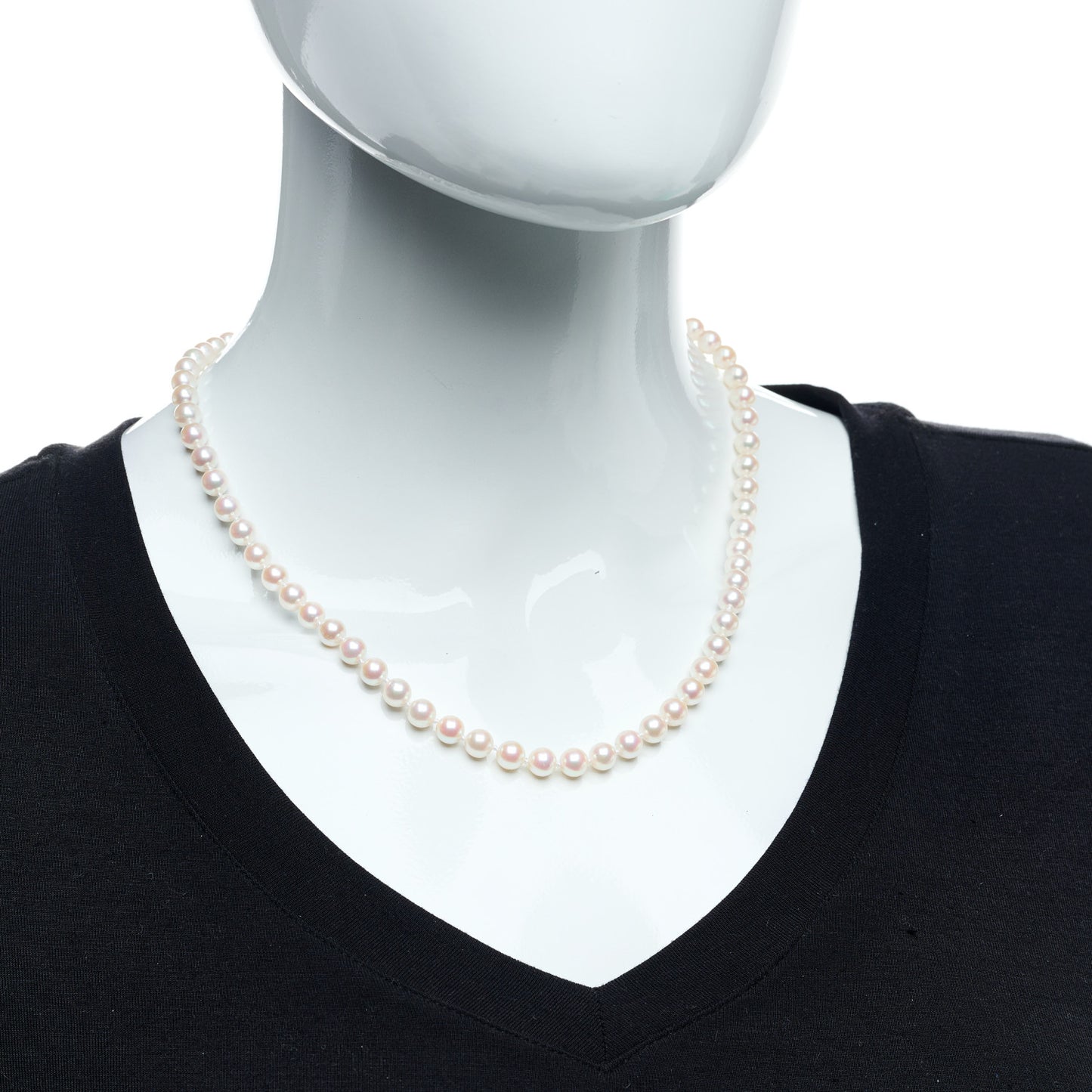 18K Yellow Gold 6-6.5mm Pearl Signature Necklace