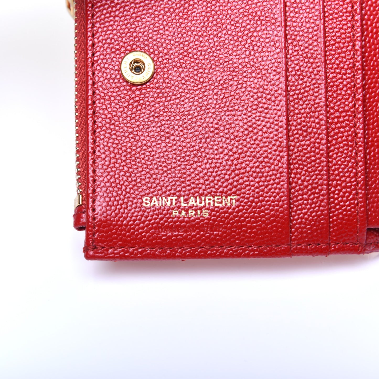 Grain De Poudre Matelasse Chevron Monogram Zipped Card Case Bandana Red