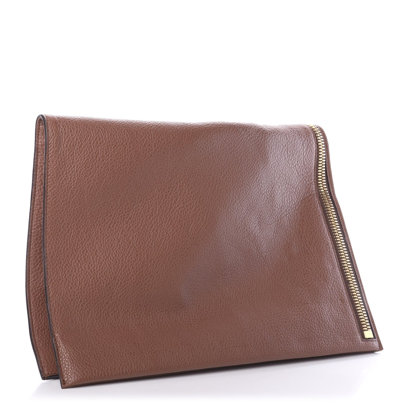 Calfskin Large Alix Padlock Zip Shoulder Bag Brown