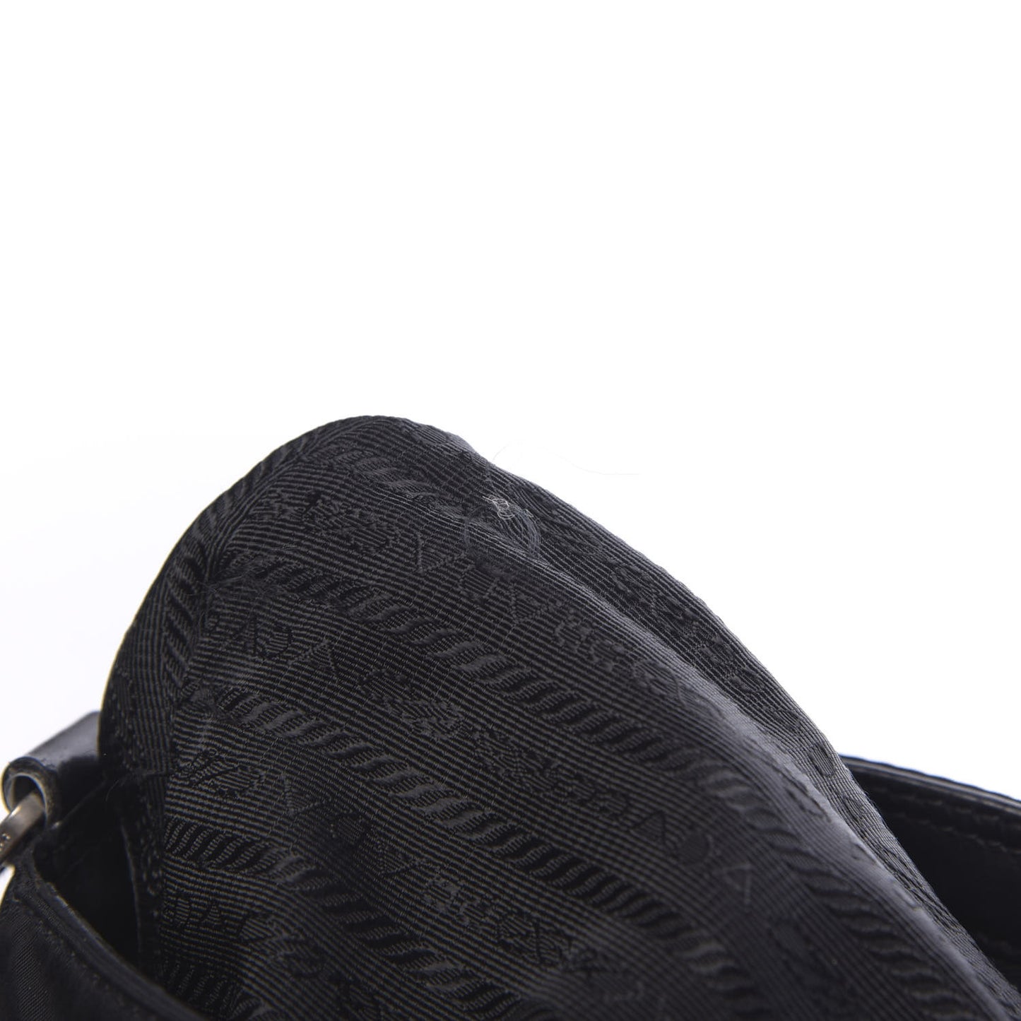 Soft Calfskin Nylon Buckle Shoulder Bag Black