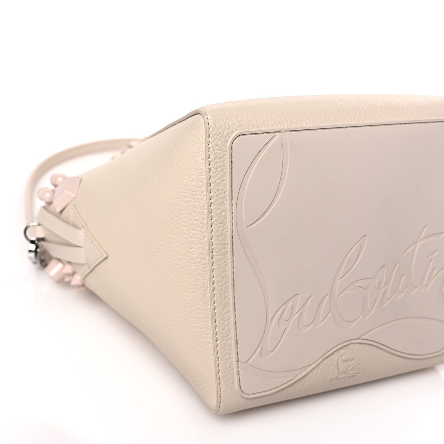 Calfskin Spiked Mini Cabachic Mini Bucket Bag Leche