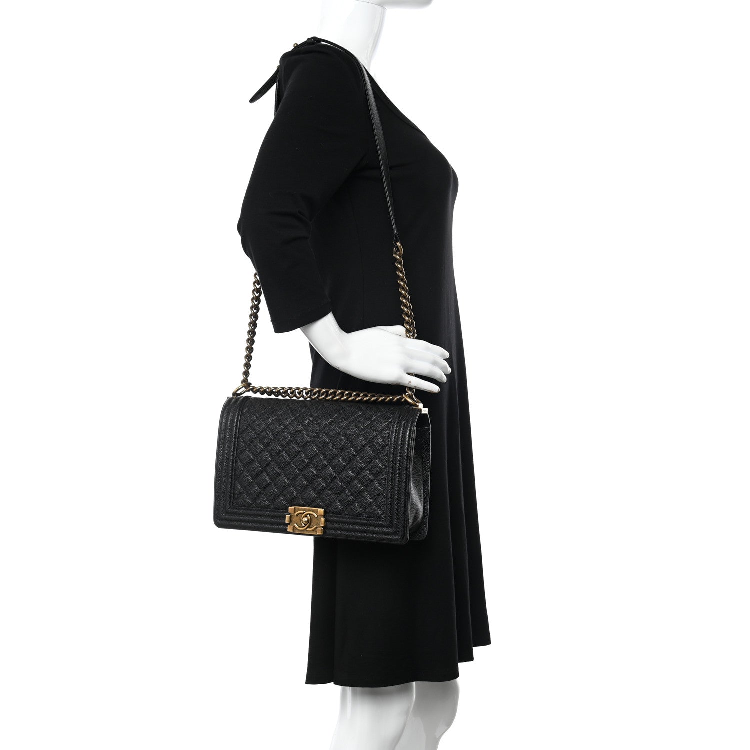 Chanel Caviar Quilted New Medium Boy Flap Black 2 of 10