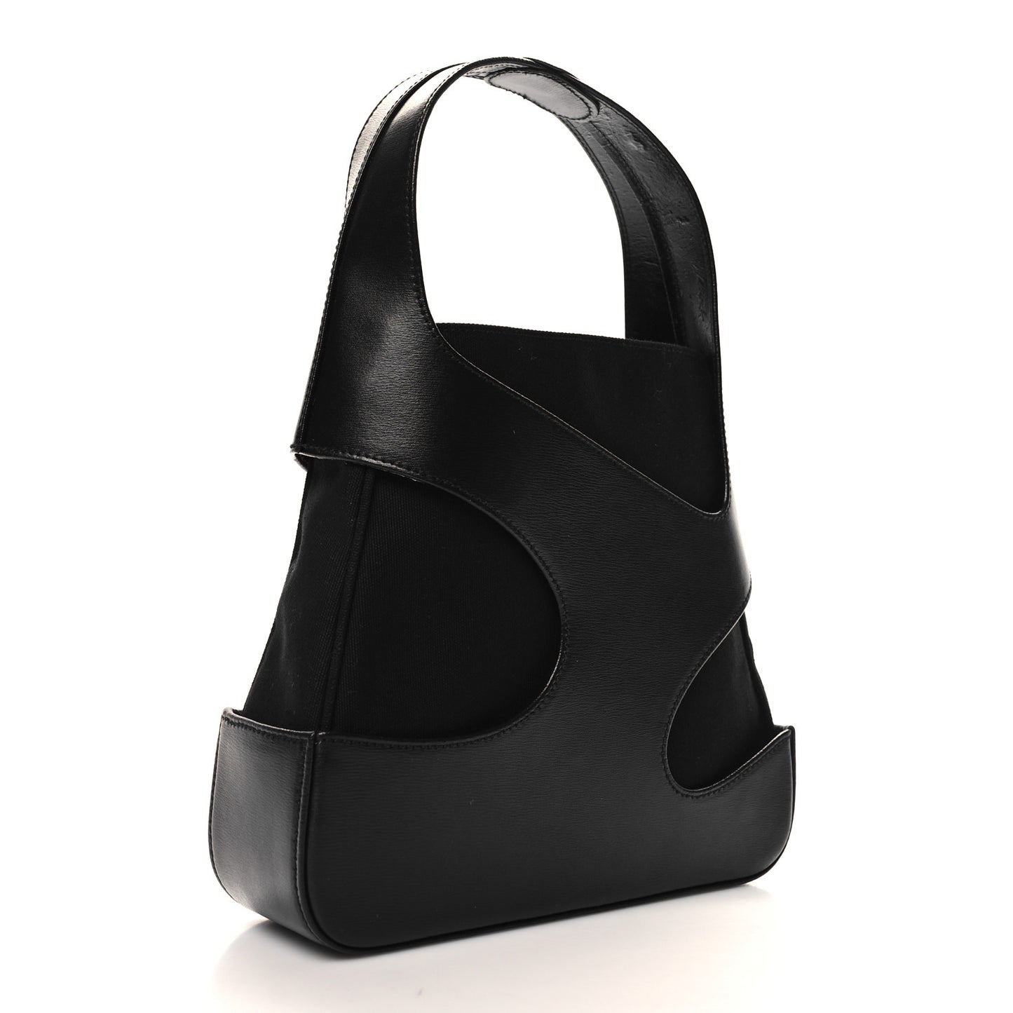Calfskin Cut Out Top Handle Black