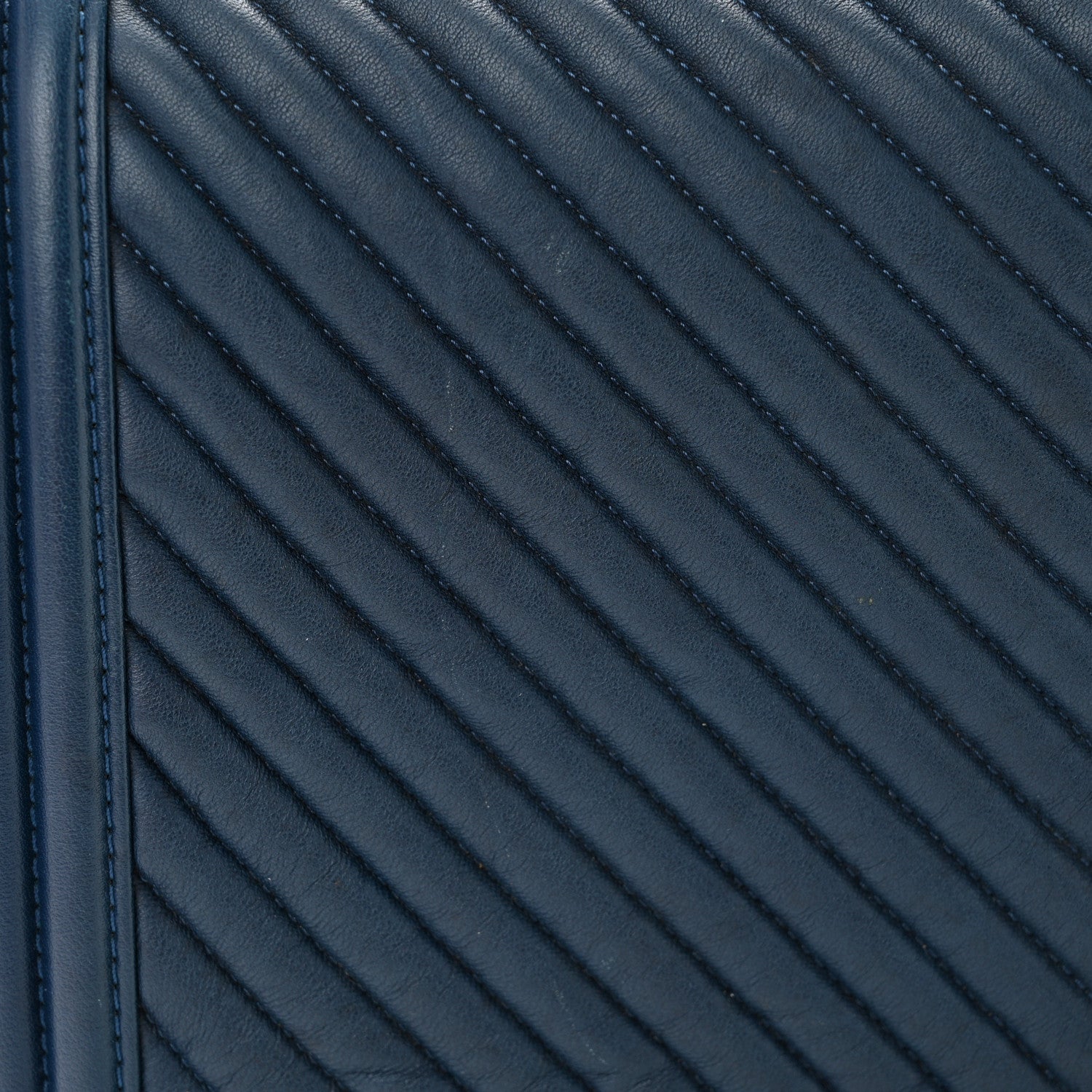 Chanel Wrinkled Lambskin Chevron Quilted New Medium Boy Flap Navy Blue 12 of 12