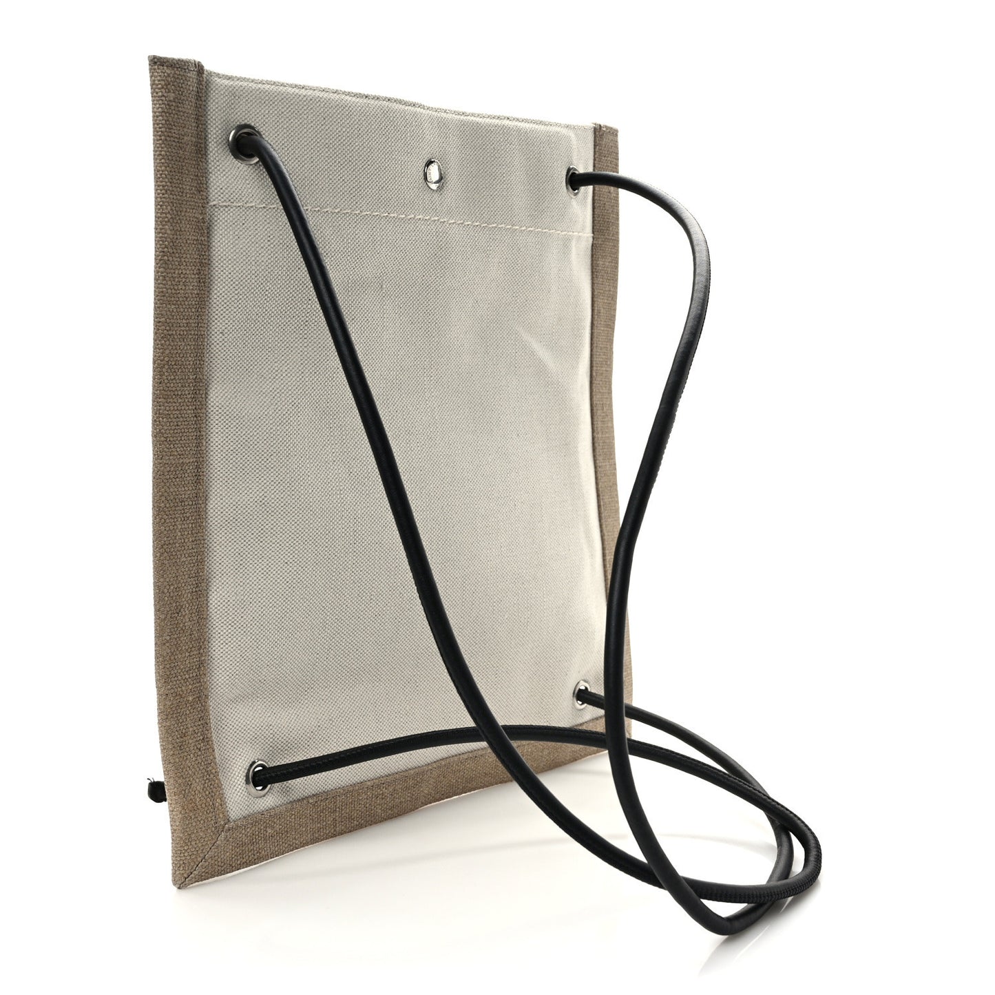Linen Calfskin Rive Gauche Backpack Greggio Natural