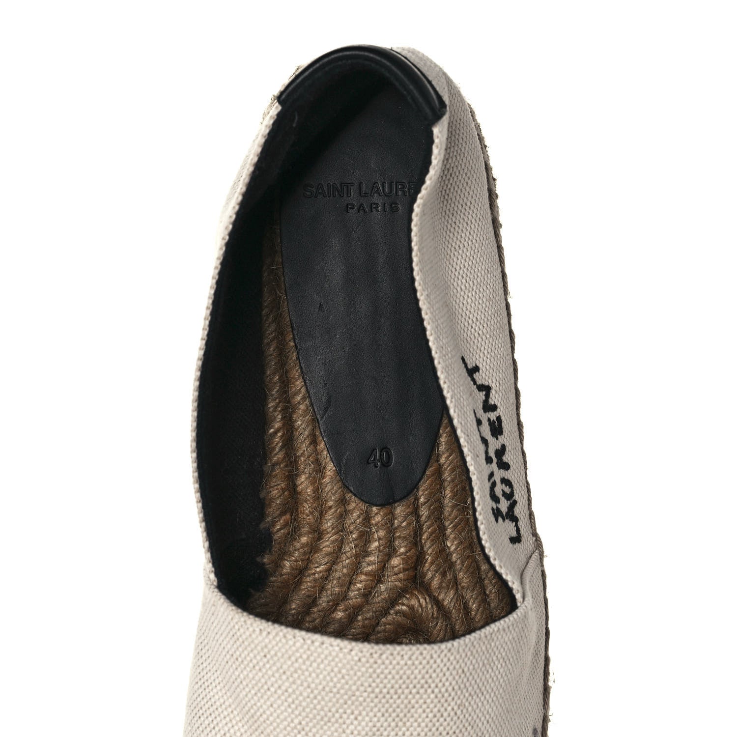 Saint Laurent Canvas Nappa Elba Light Logo Embroidered Espadrilles 40 Ecru 8 of 8