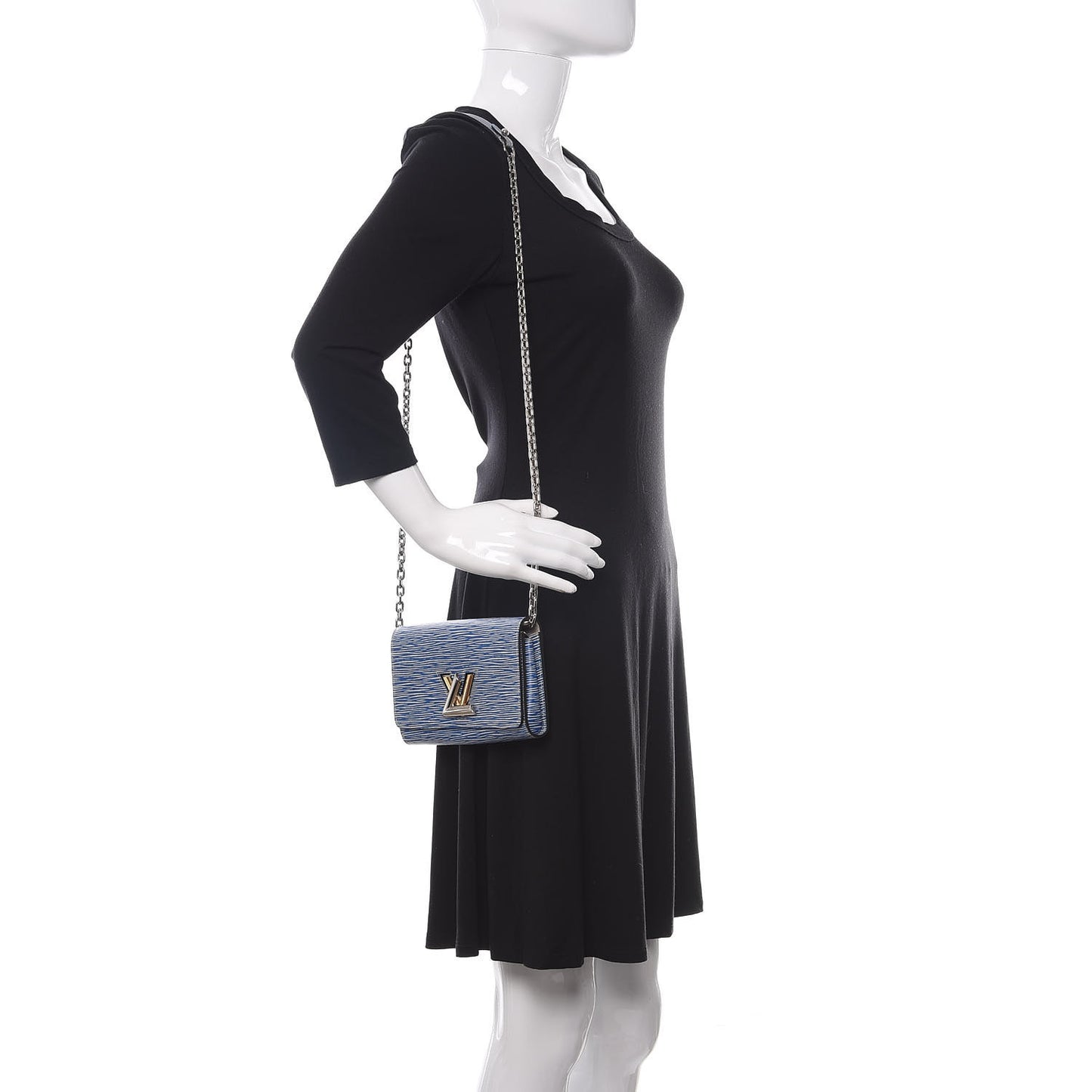 Epi Twist Chain Wallet Denim Light