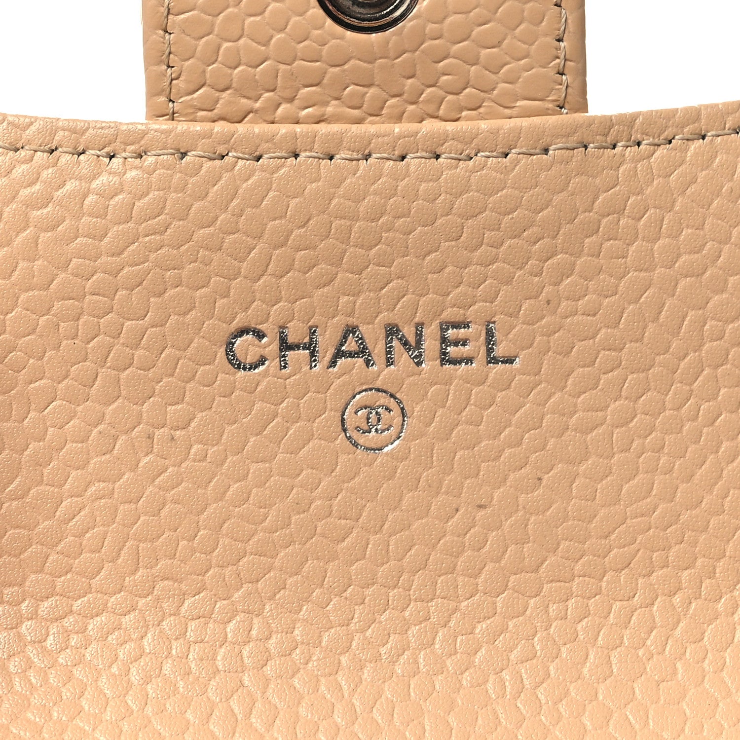 Chanel Caviar Quilted Flap Card Holder Wallet Beige 6 of 10