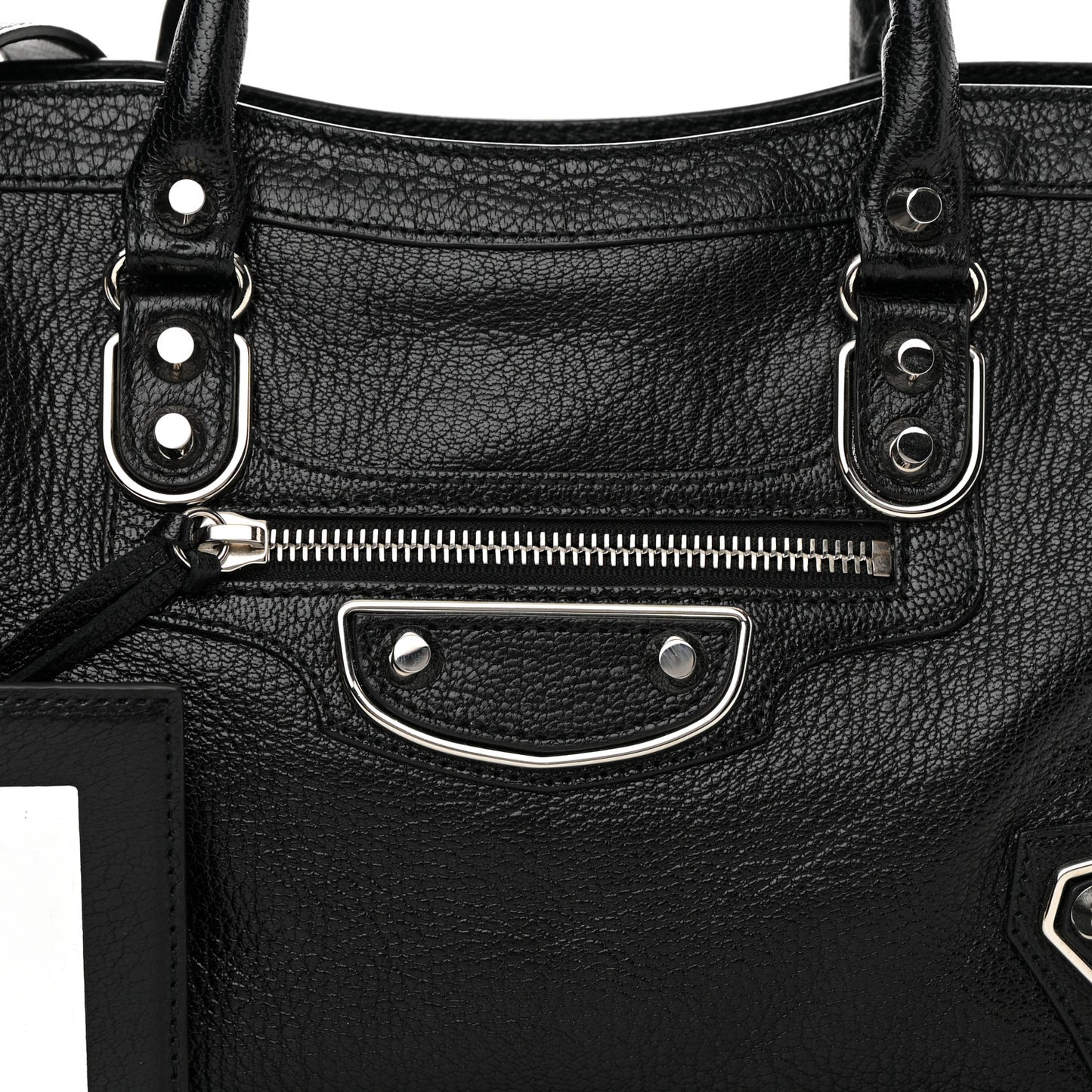 Chevre Silver Metallic Edge Hardware S City Black