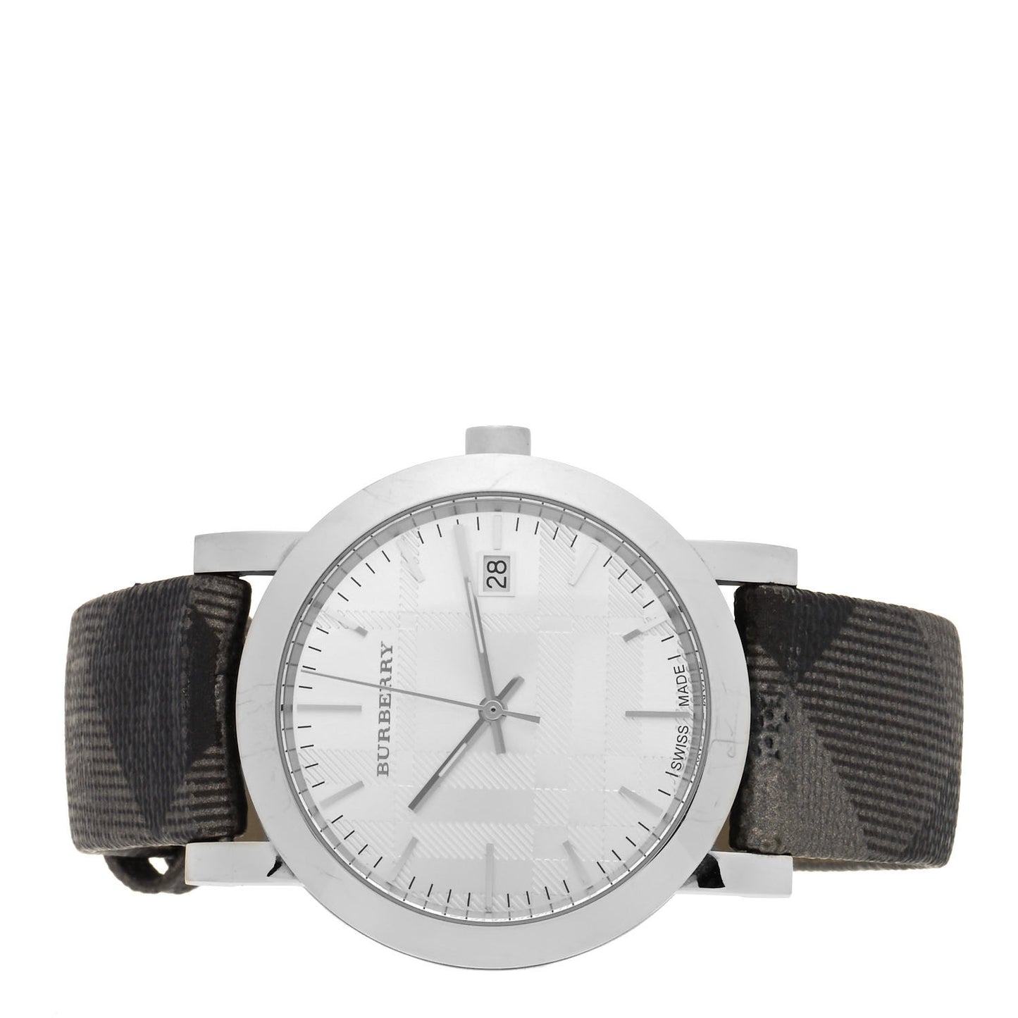 Stainless Steel Calfskin 38mm Heritage Nova Check Quartz Watch BU1869