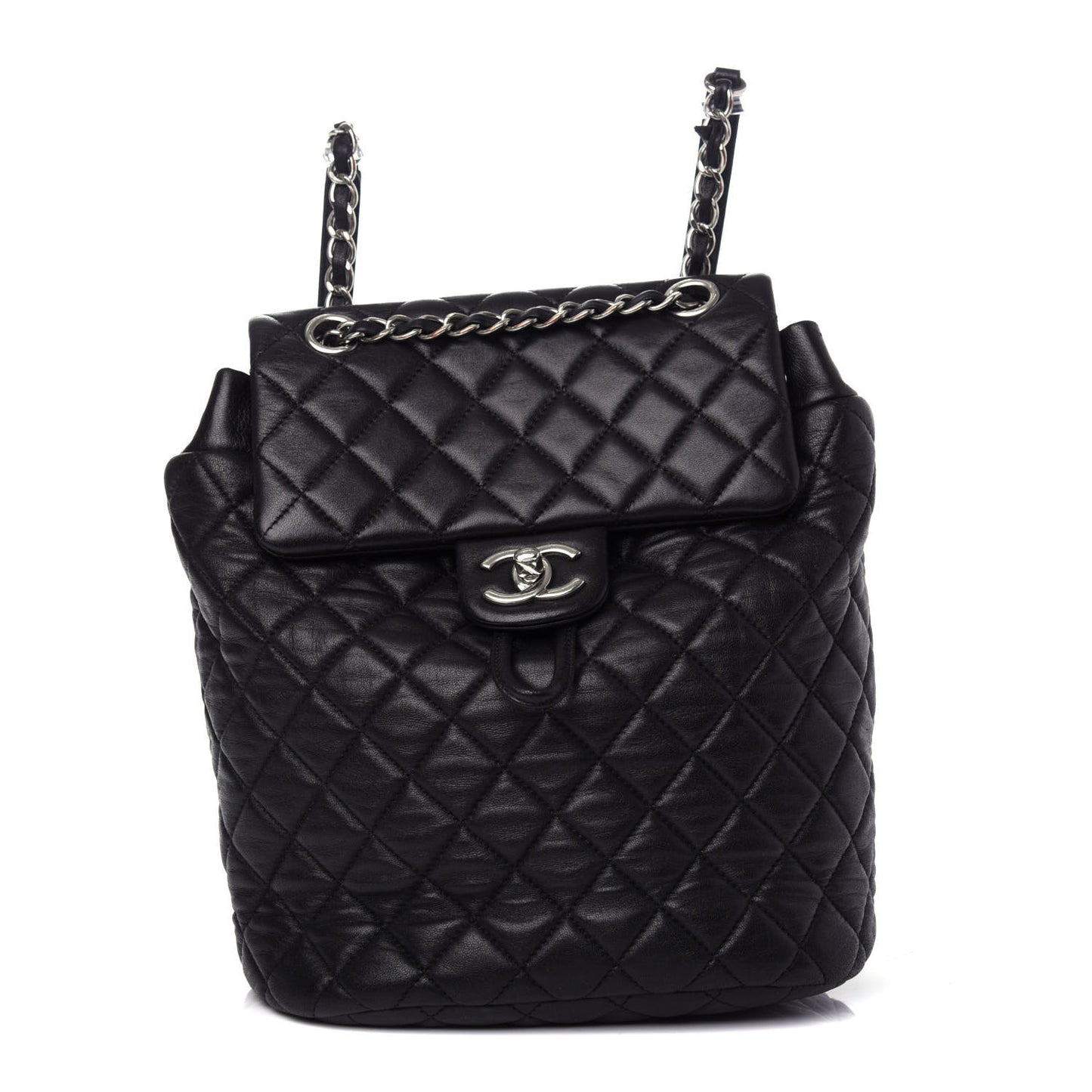 Lambskin Quilted Small Urban Spirit Backpack Black