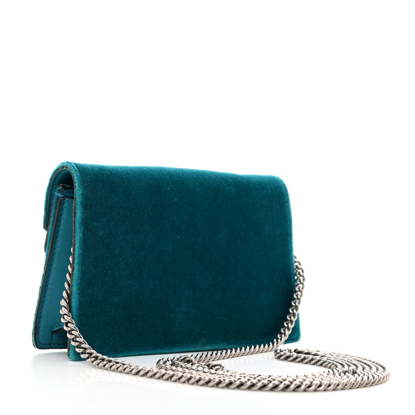 Velvet Super Mini Dionysus Shoulder Bag Pavone Cyan