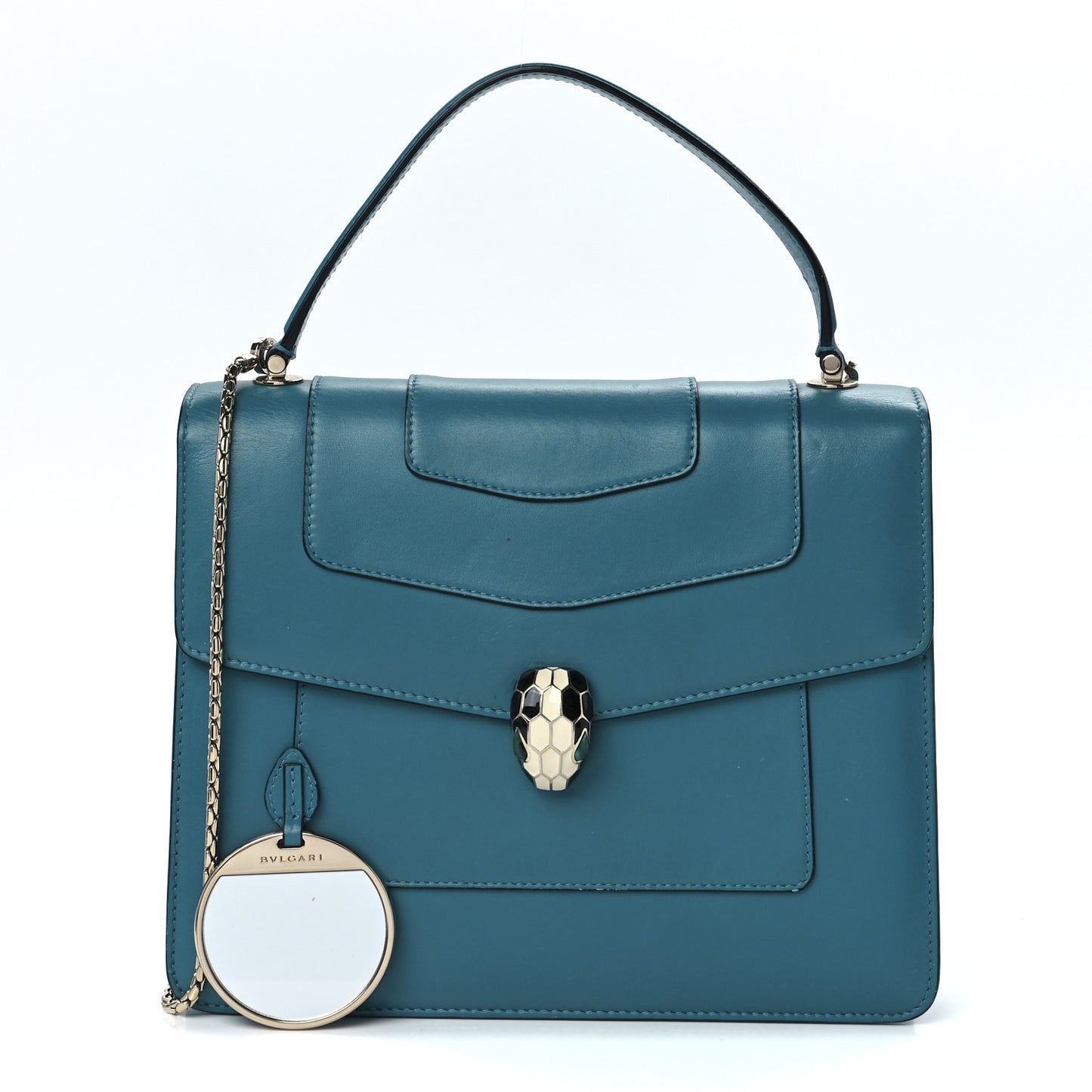 Calfskin Serpenti Forever Top Handle Blue