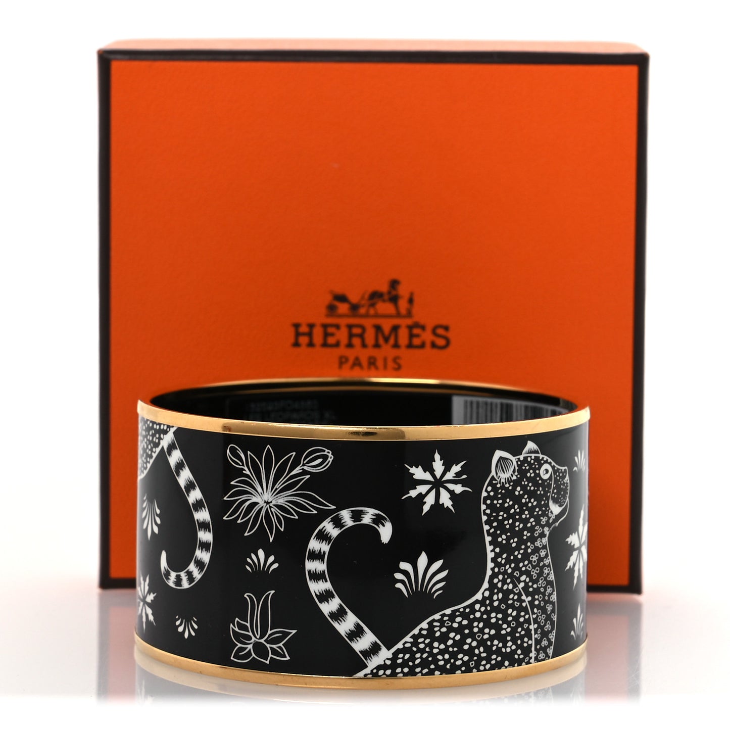 Enamel Printed Extra Wide Les Leopards Bracelet 65 Positif Negatif
