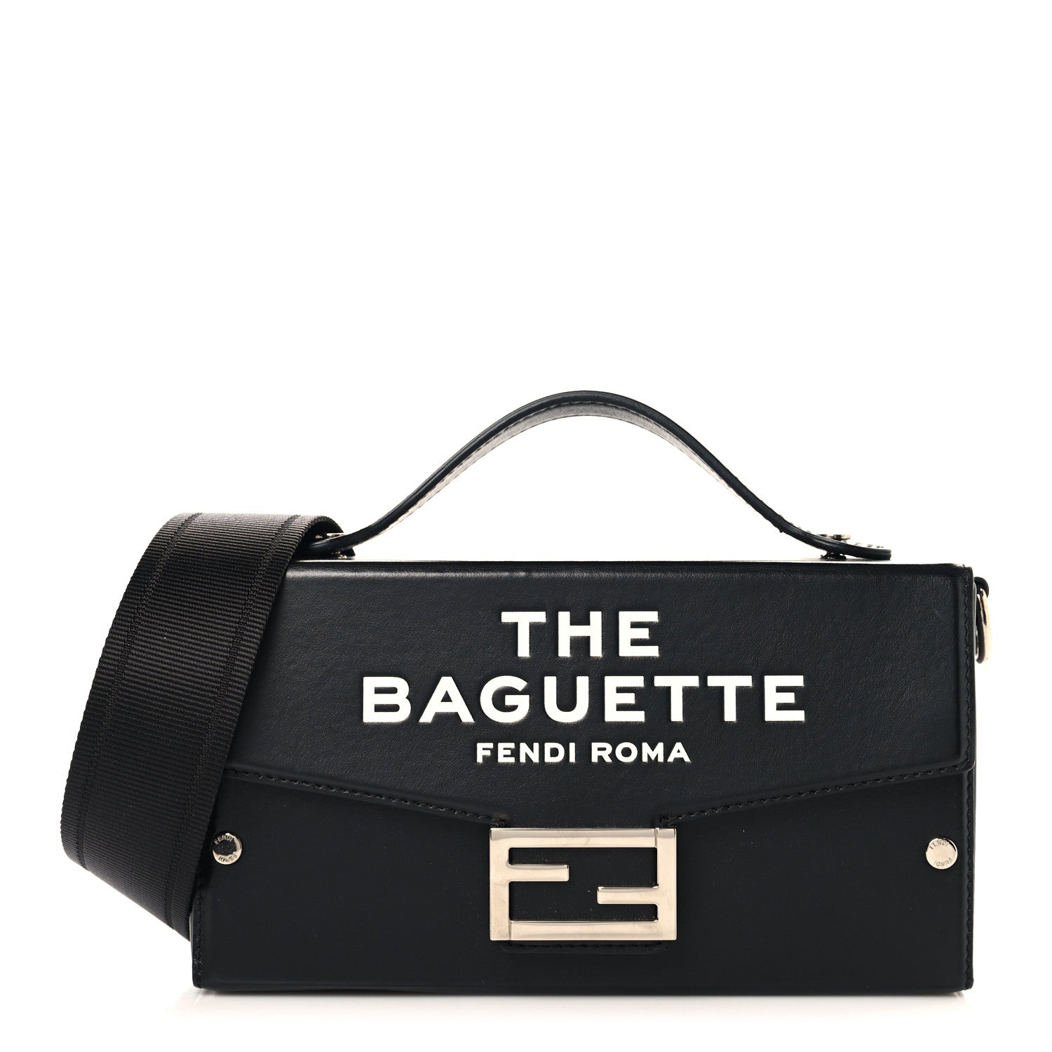 Fendi X MARC JACOBS Nappa Logo Baguette Soft Trunk Bag Black