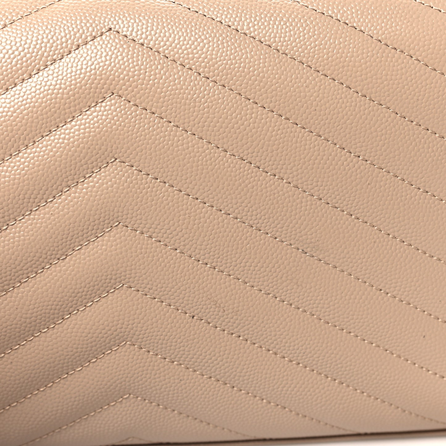 Grain De Poudre Matelasse Chevron Monogram Chain Wallet Nude Powder