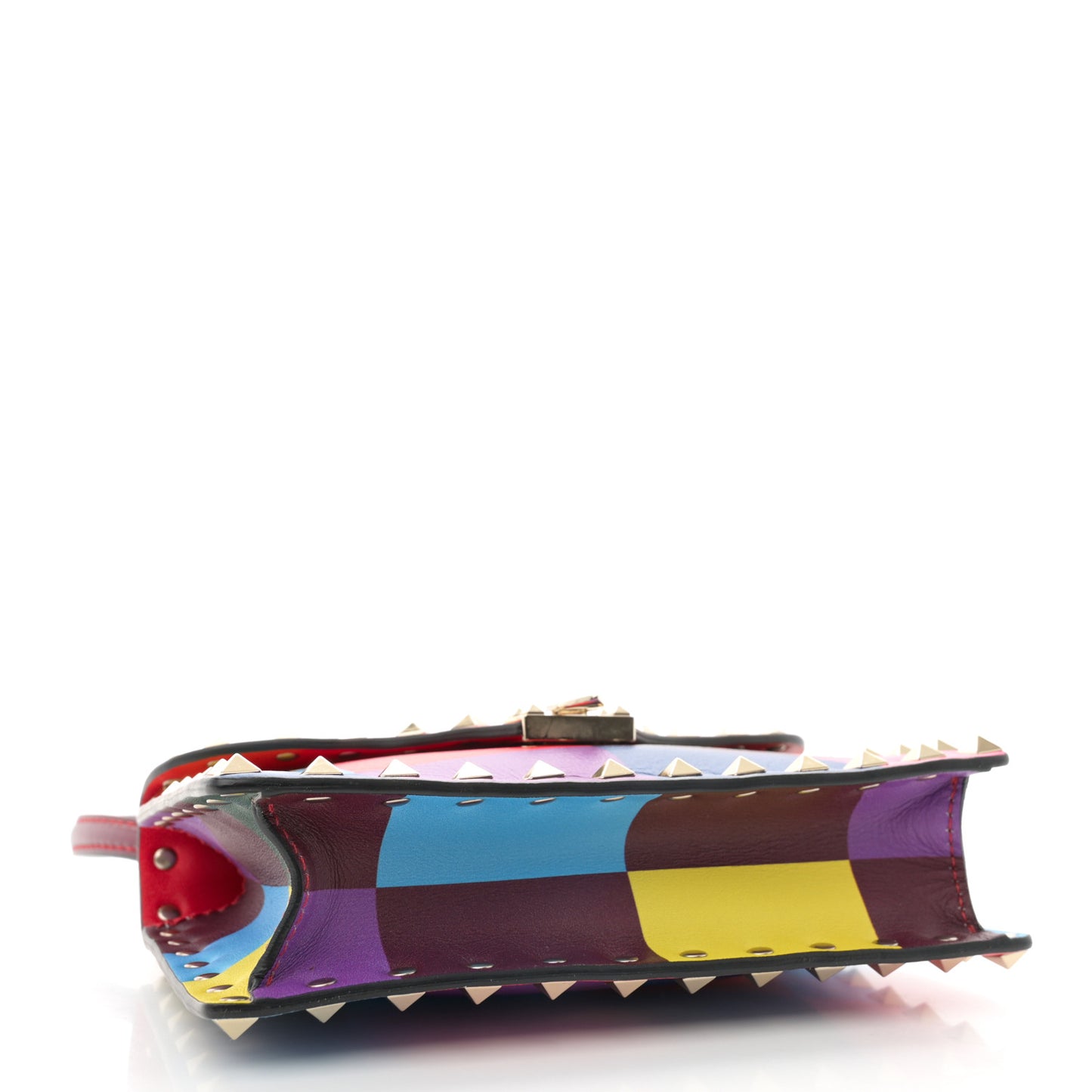 Vitello 1973 Rockstud Fliplock Clutch With Chain Multicolor